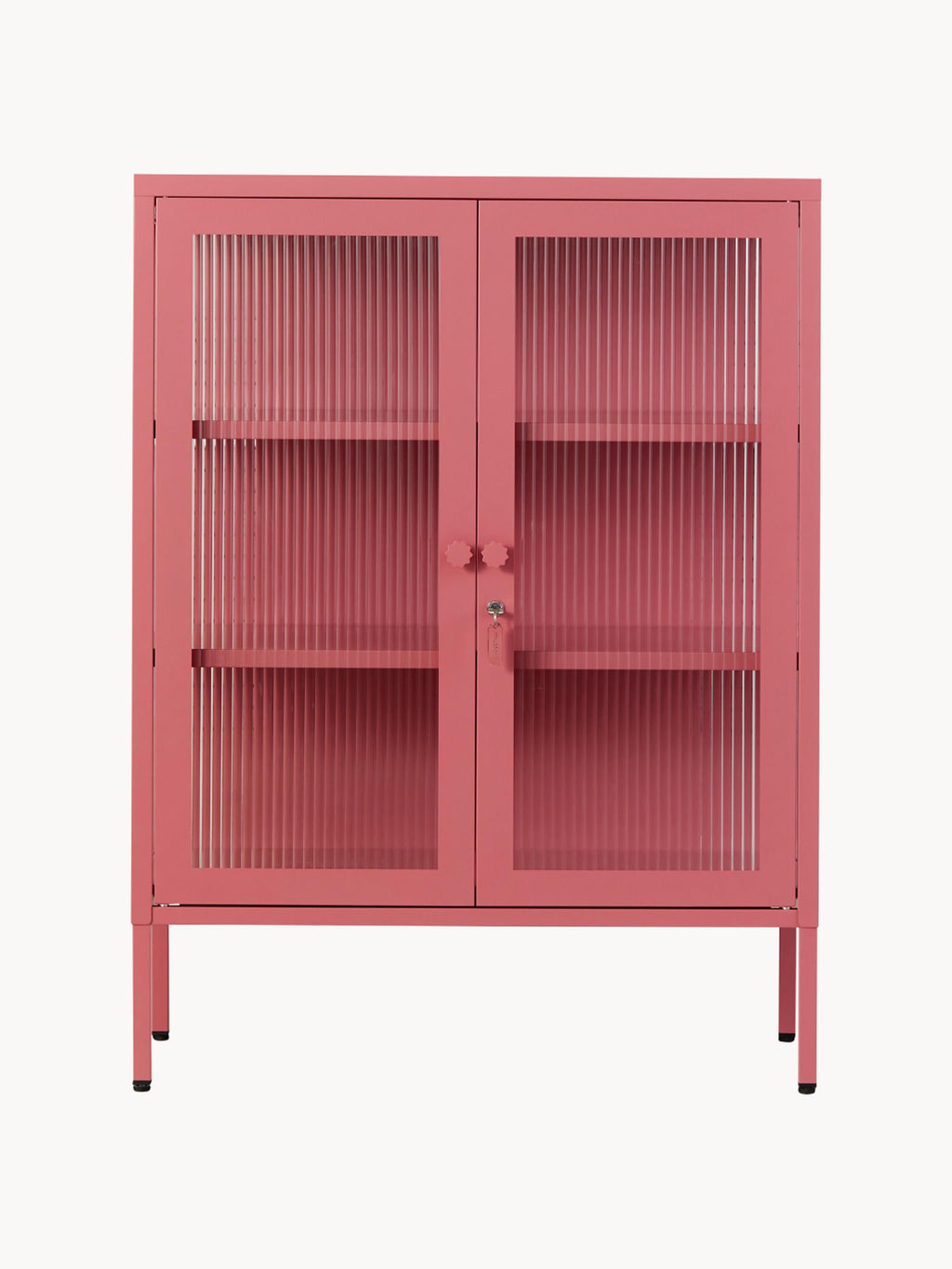 Mixer Metal Display Cabinet The with Ribbed Glass