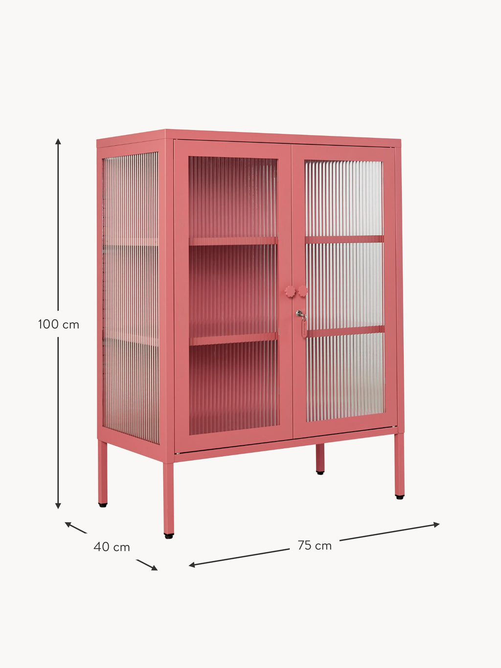 Mixer Metal Display Cabinet The with Ribbed Glass