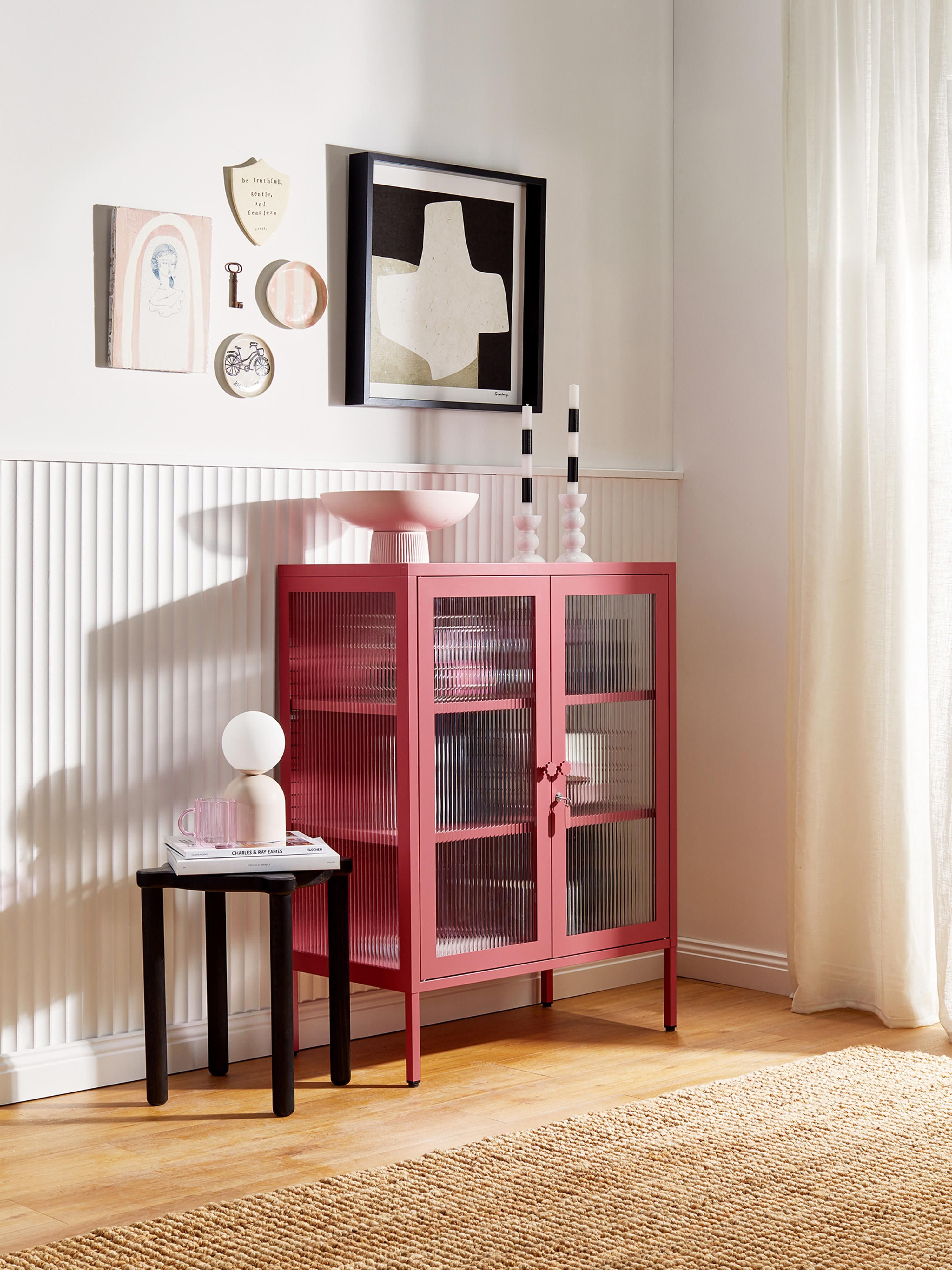 Mixer Metal Display Cabinet The with Ribbed Glass