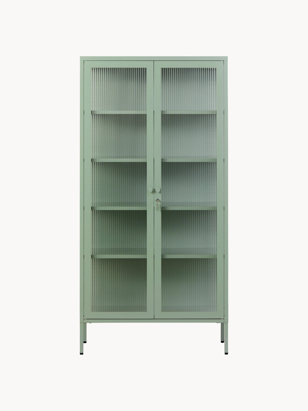 Collector Metal Display Cabinet The with Ribbed Glass