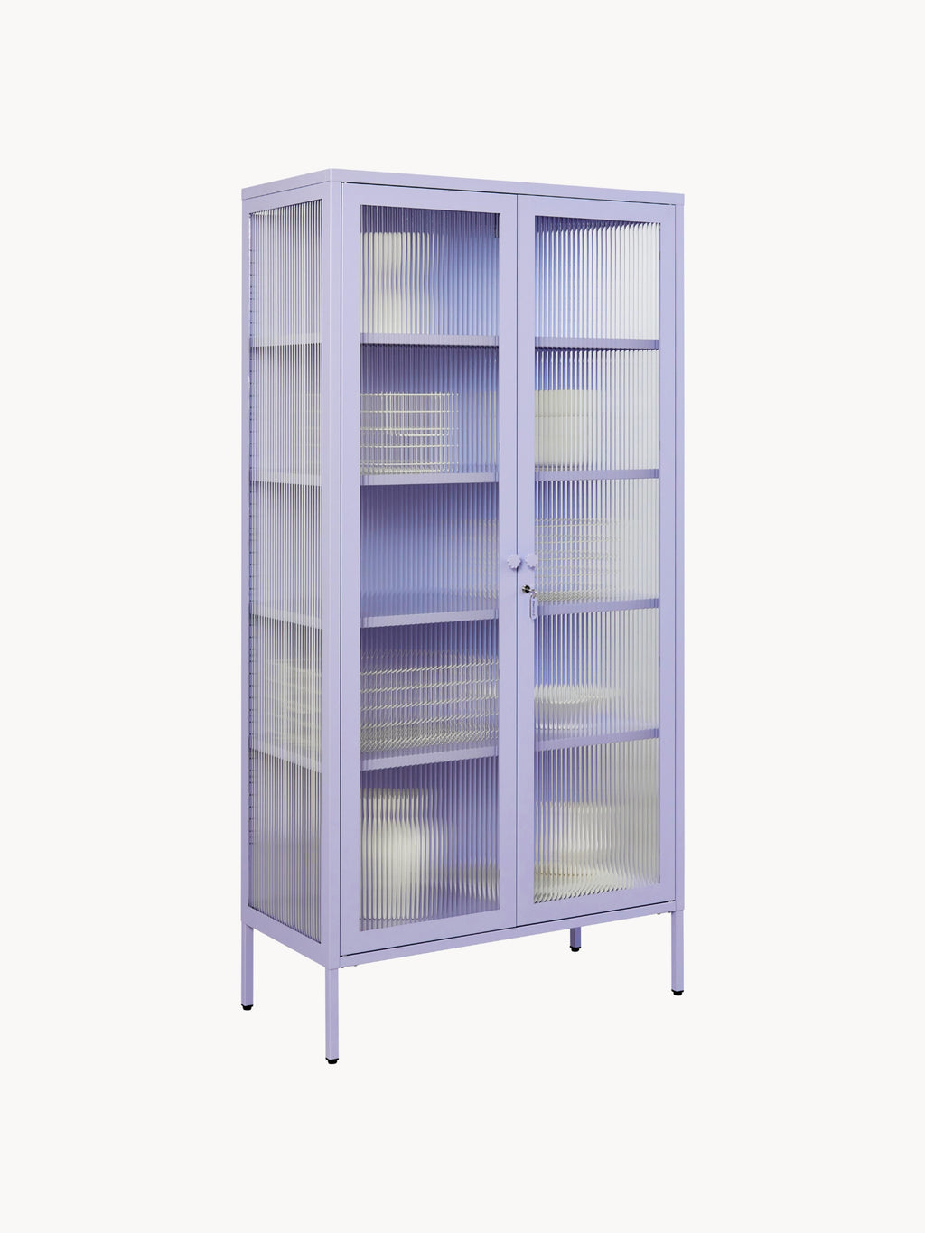 Collector Metal Display Cabinet The with Ribbed Glass