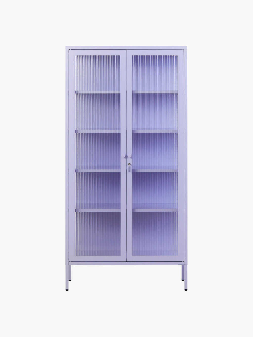 Collector Metal Display Cabinet The with Ribbed Glass
