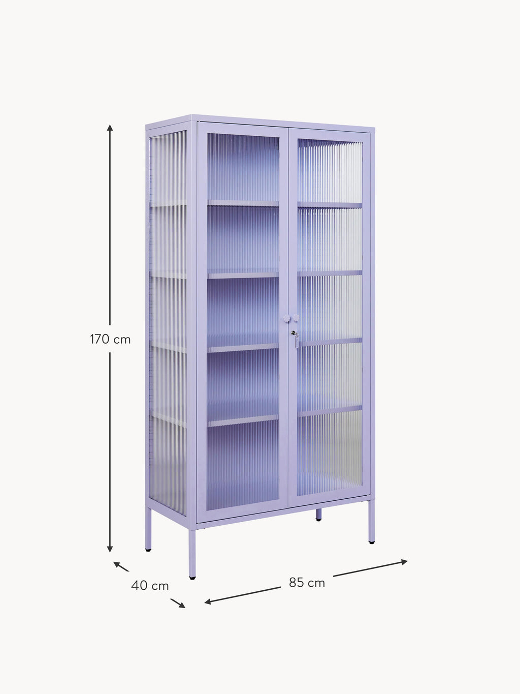 Collector Metal Display Cabinet The with Ribbed Glass
