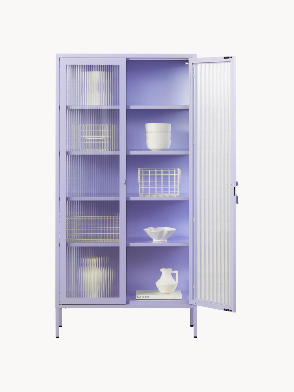Collector Metal Display Cabinet The with Ribbed Glass