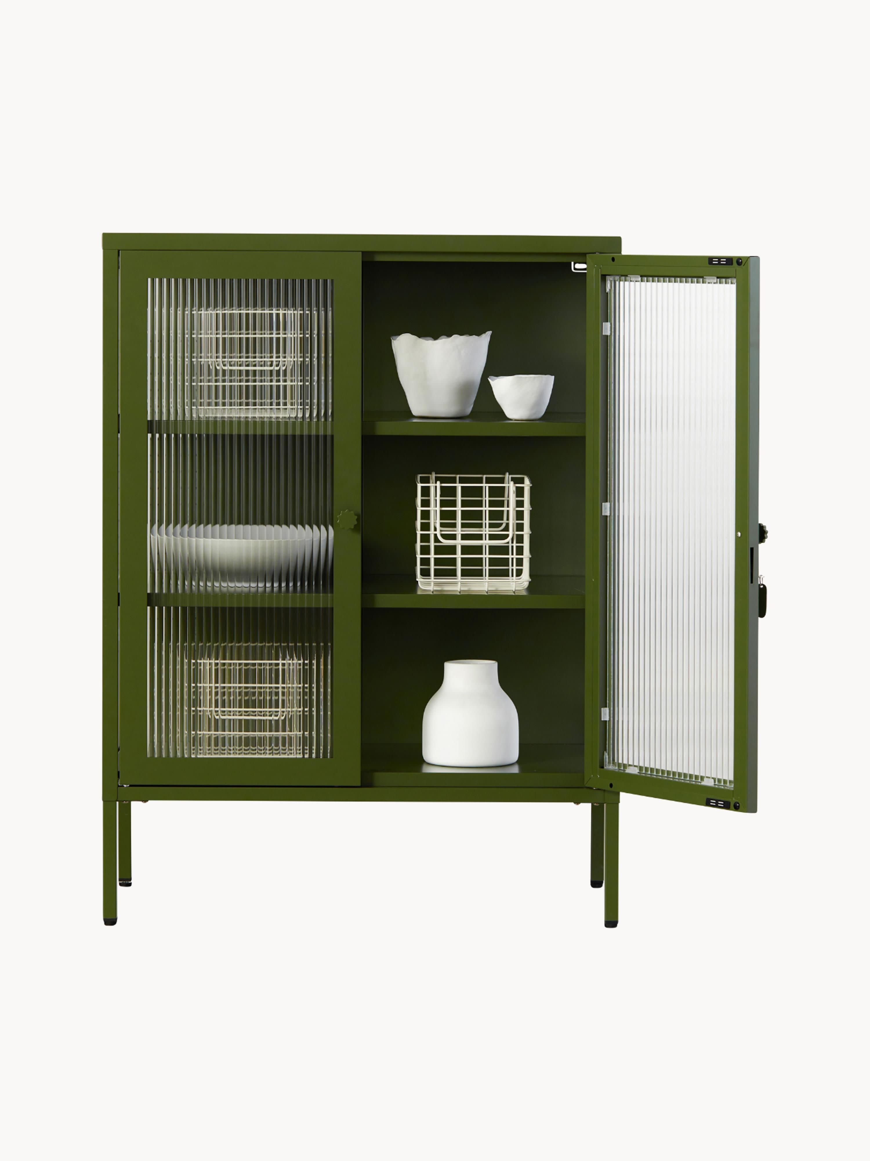 Mixer Metal Display Cabinet The with Ribbed Glass