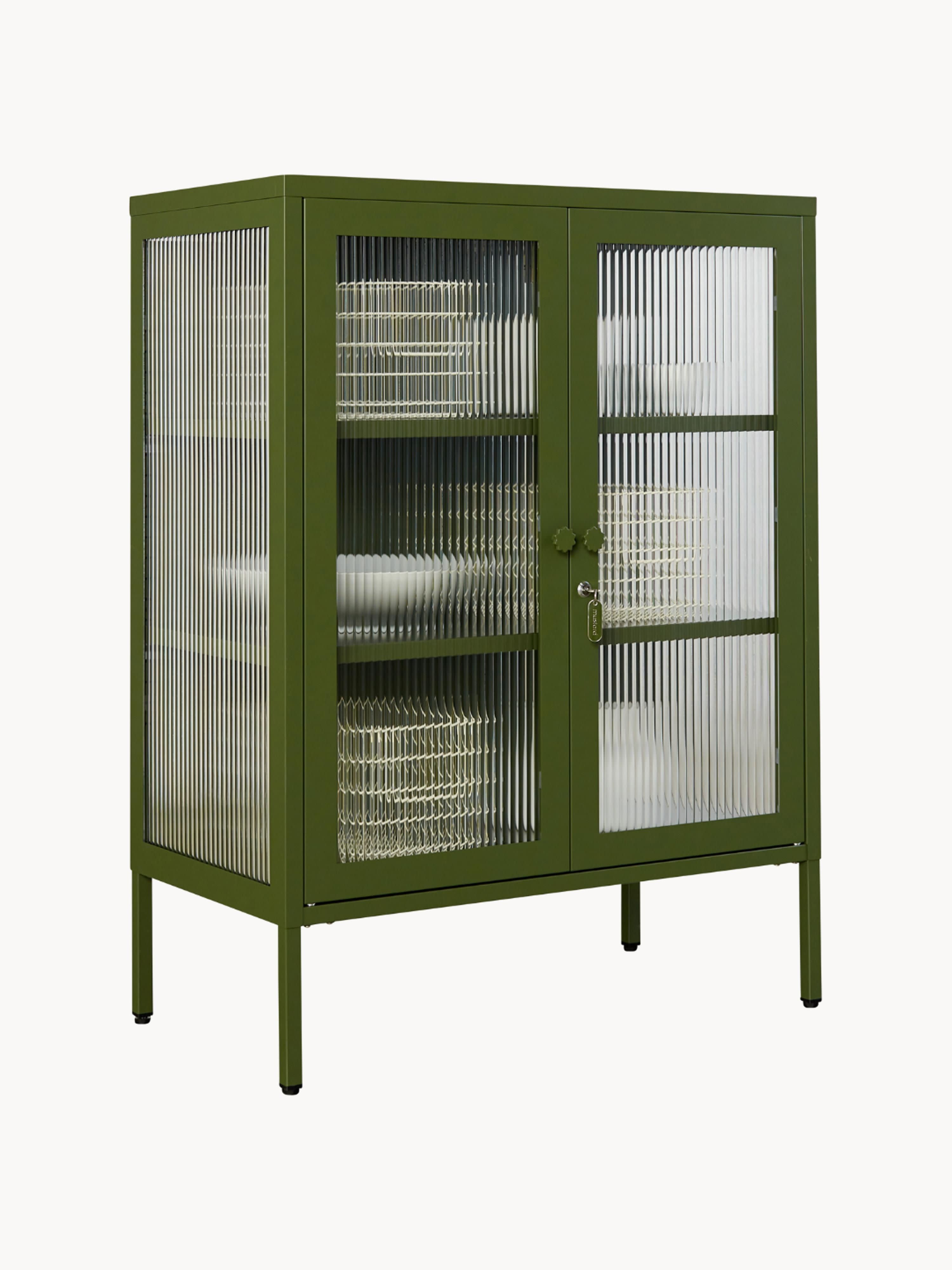 Mixer Metal Display Cabinet The with Ribbed Glass