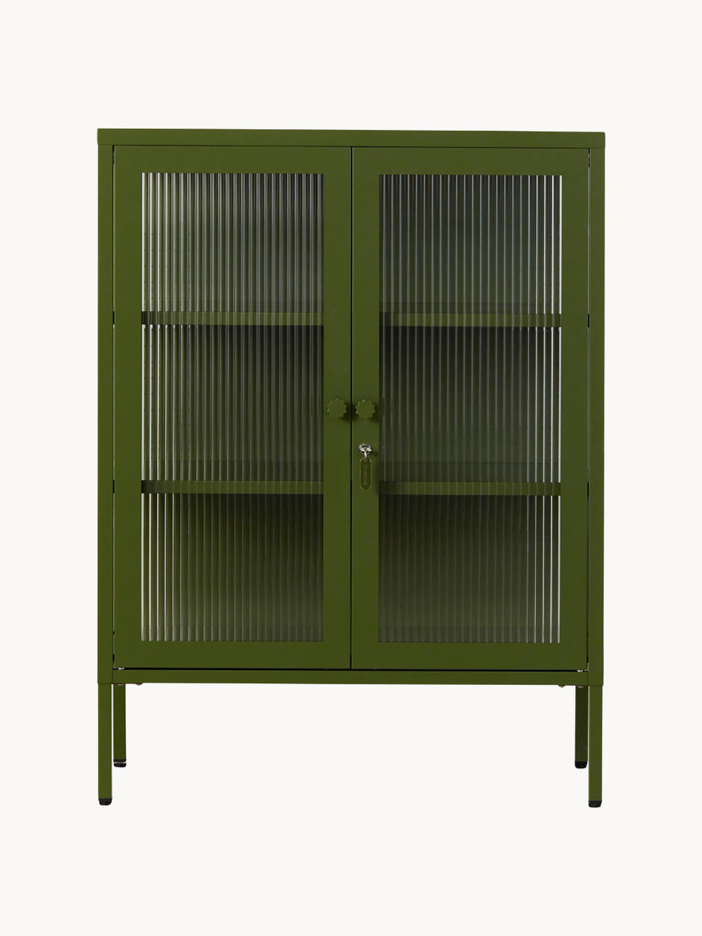 Mixer Metal Display Cabinet The with Ribbed Glass