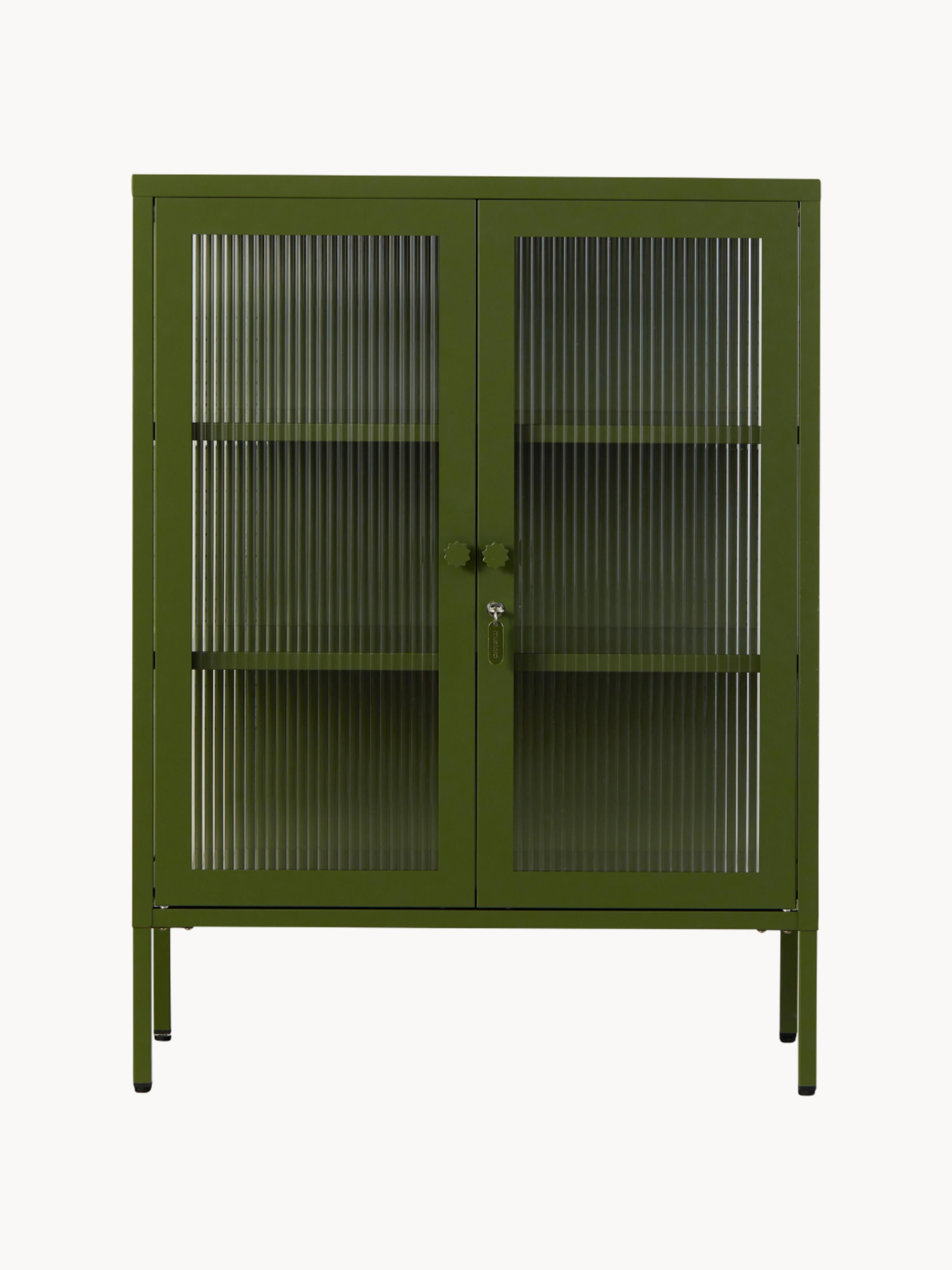 Mixer Metal Display Cabinet The with Ribbed Glass