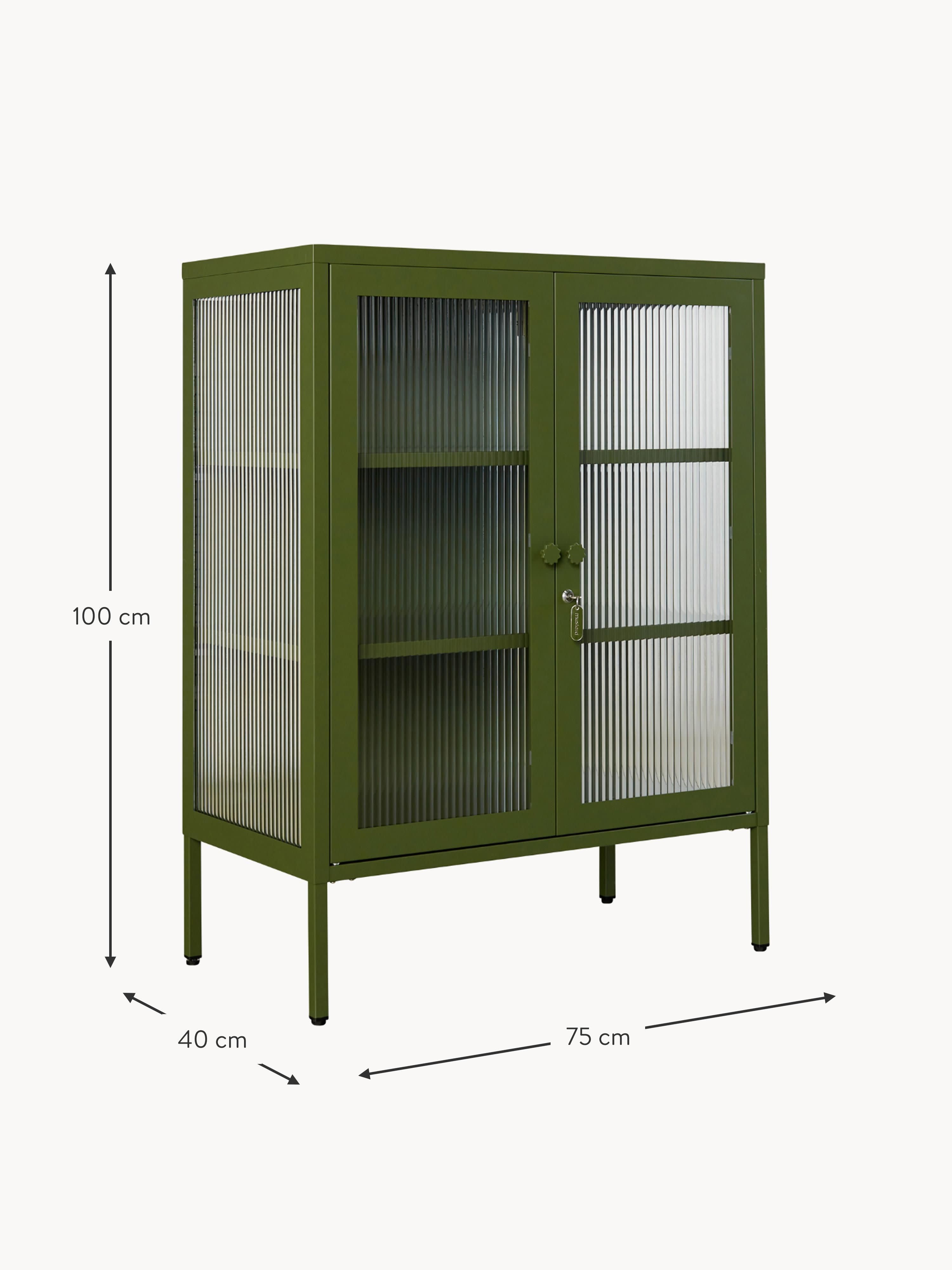 Mixer Metal Display Cabinet The with Ribbed Glass