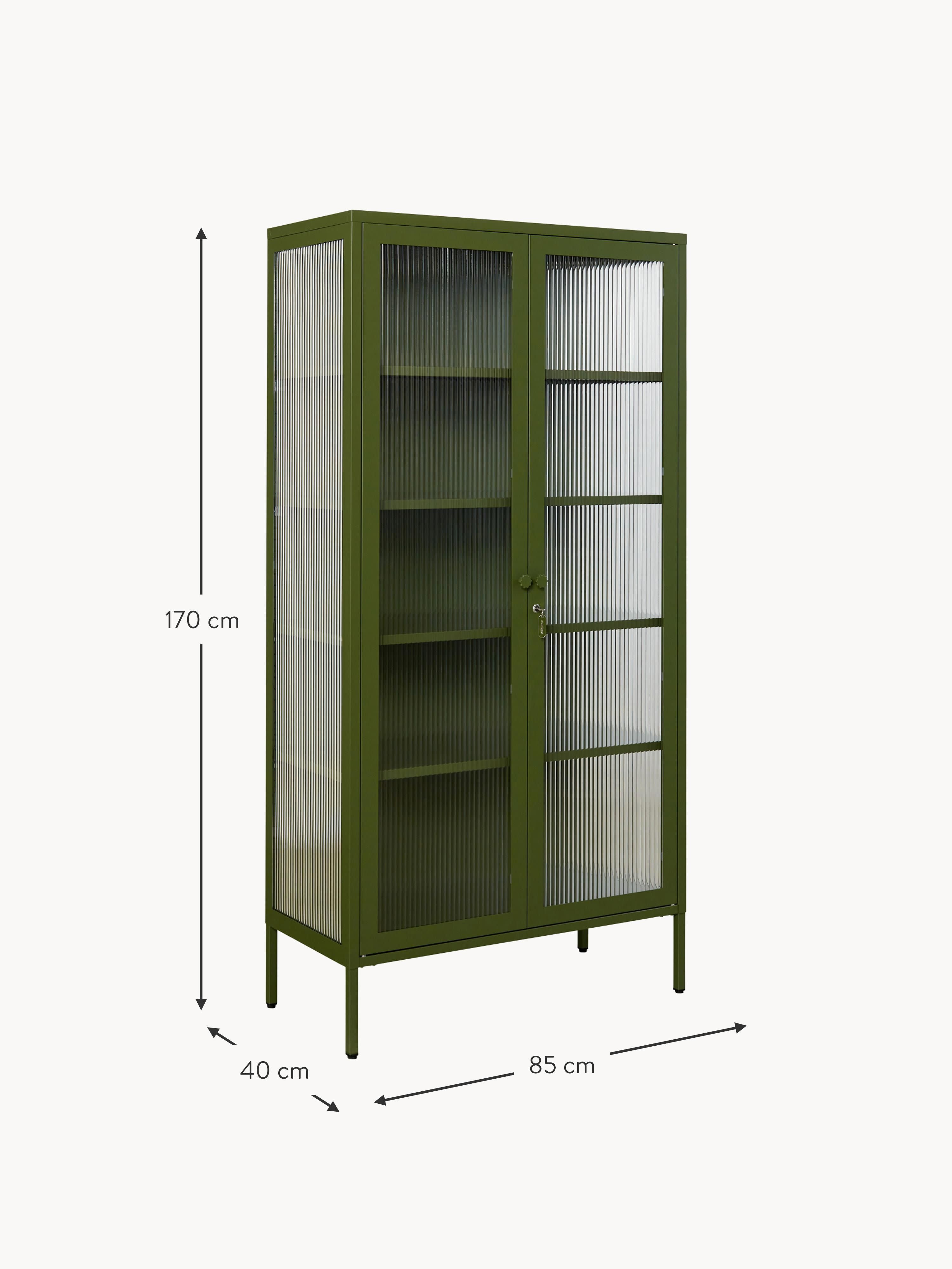 Collector Metal Display Cabinet The with Ribbed Glass