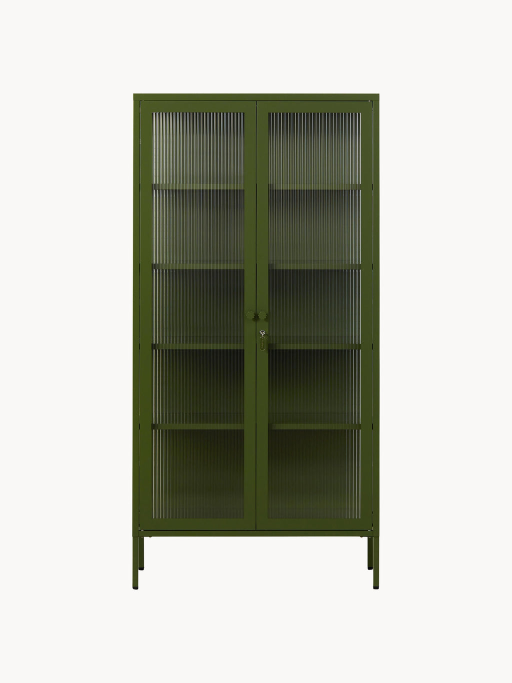 Collector Metal Display Cabinet The with Ribbed Glass