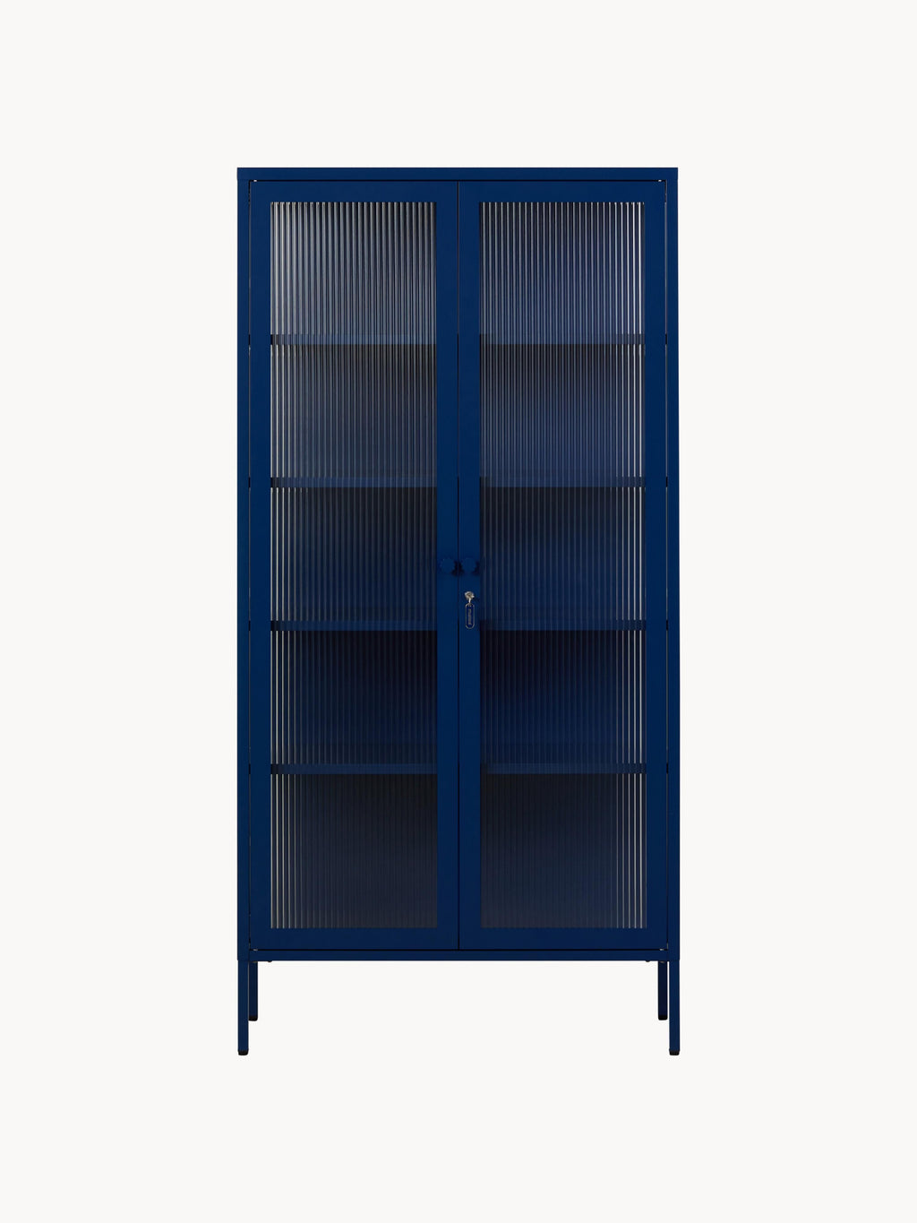 Collector Metal Display Cabinet The with Ribbed Glass