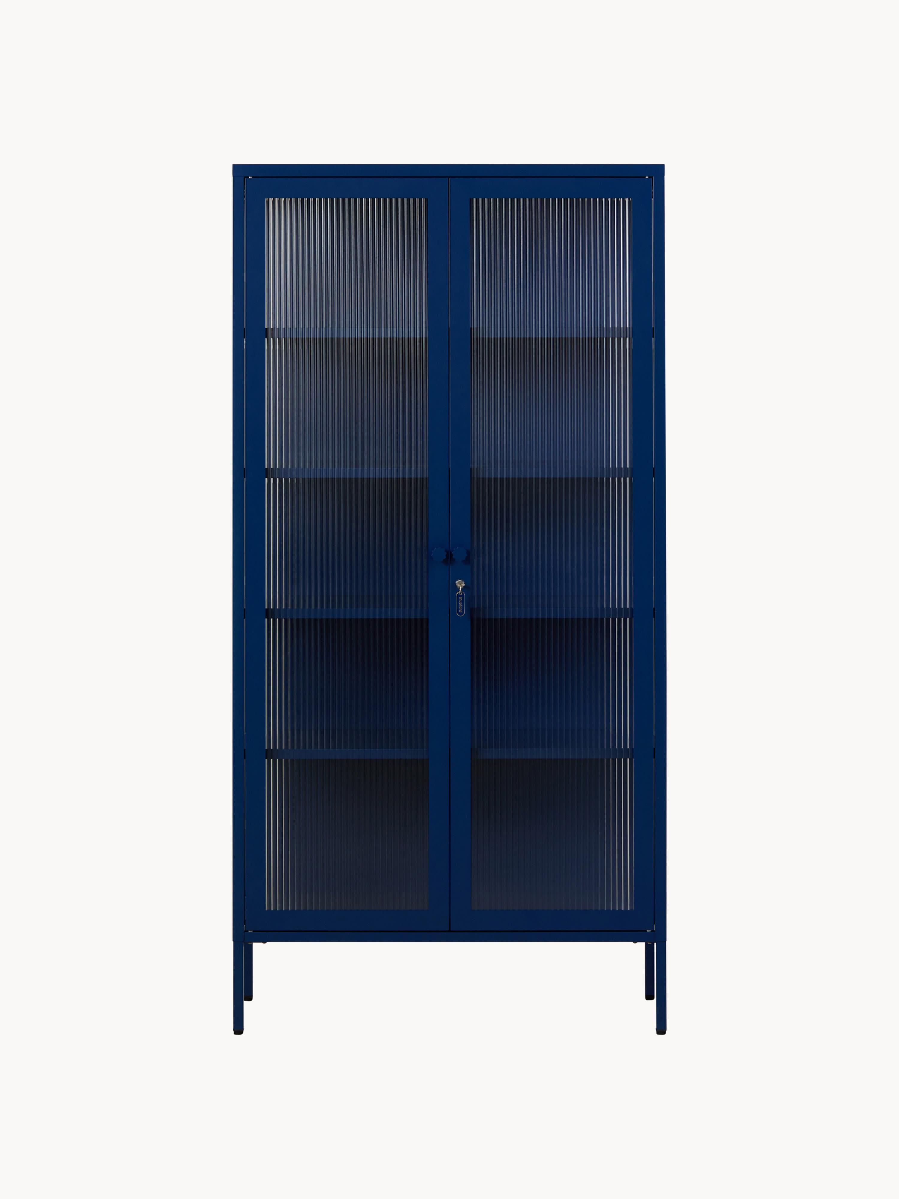Collector Metal Display Cabinet The with Ribbed Glass