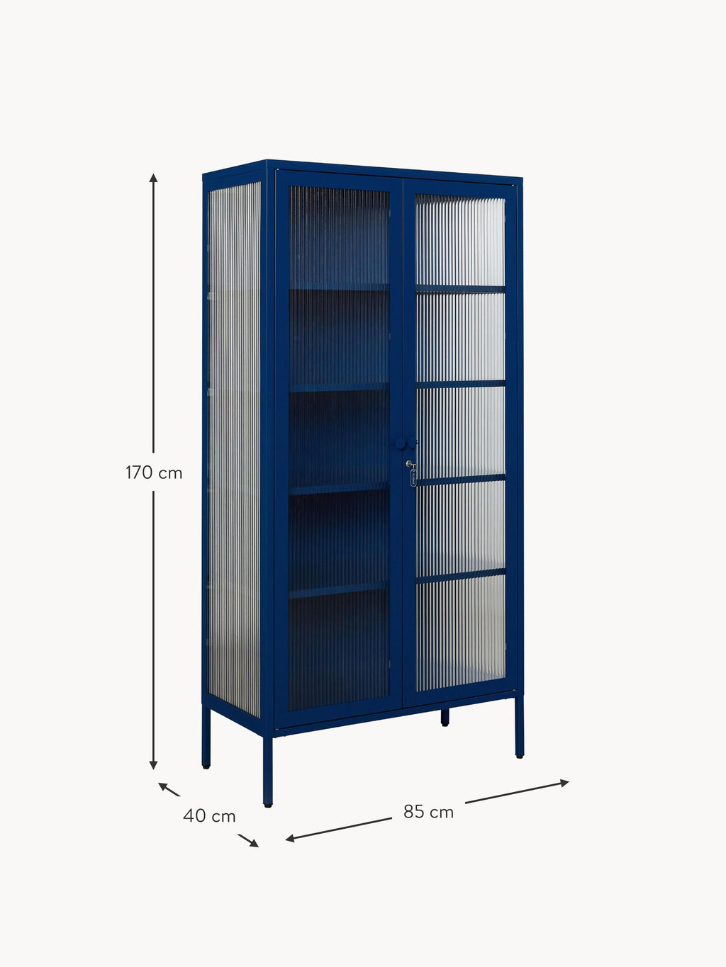 Collector Metal Display Cabinet The with Ribbed Glass