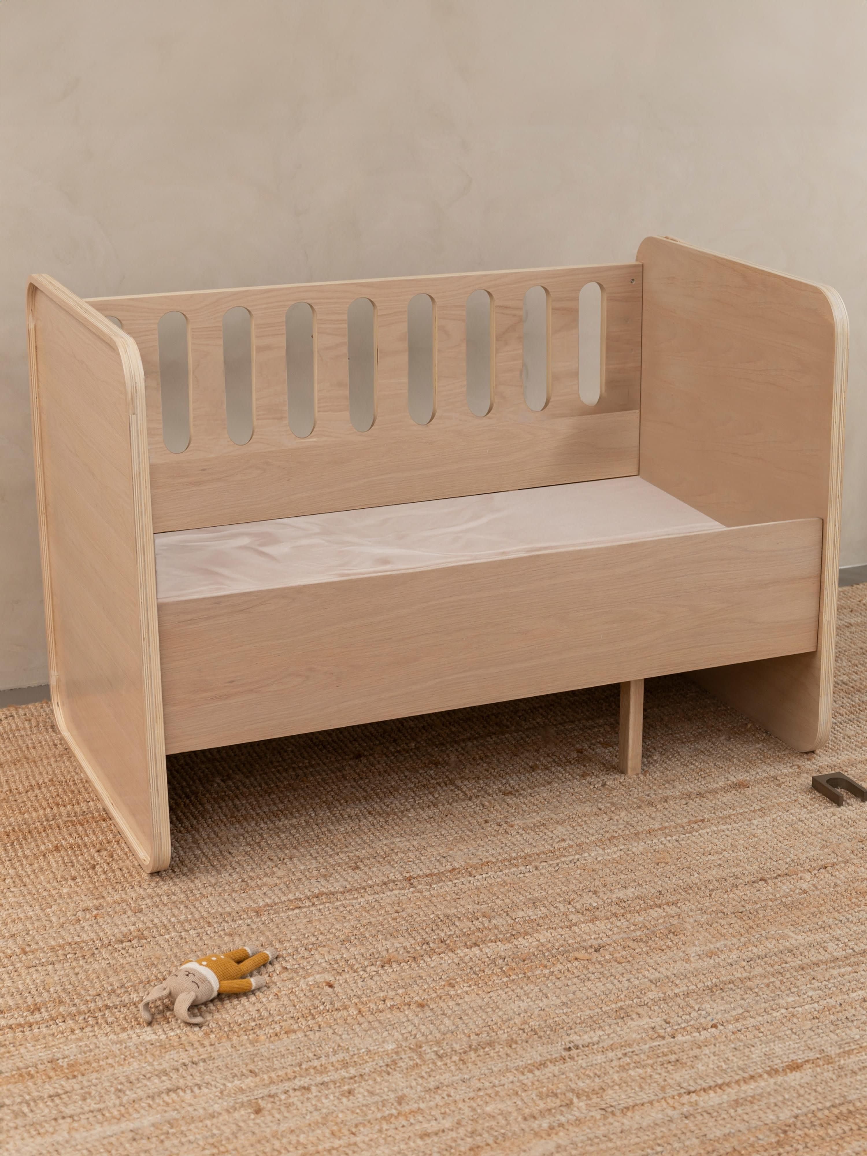 Baby Bed with Extension to Kids Bed, 70 x 120/160 cm