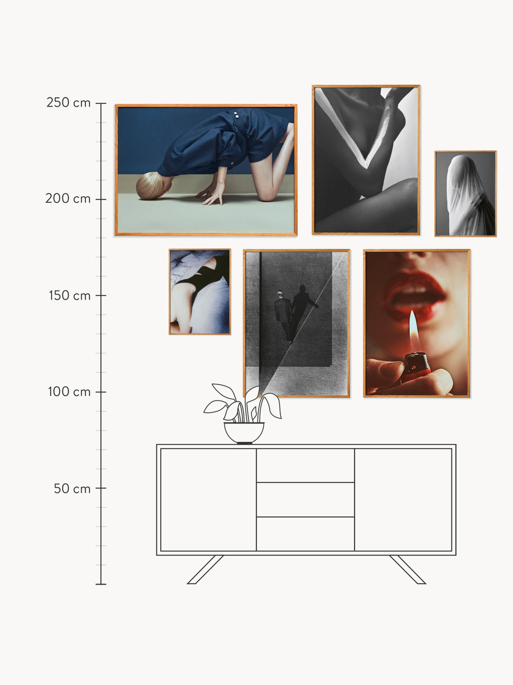 Posters Artwall no. 23 with Frame, Set of 6