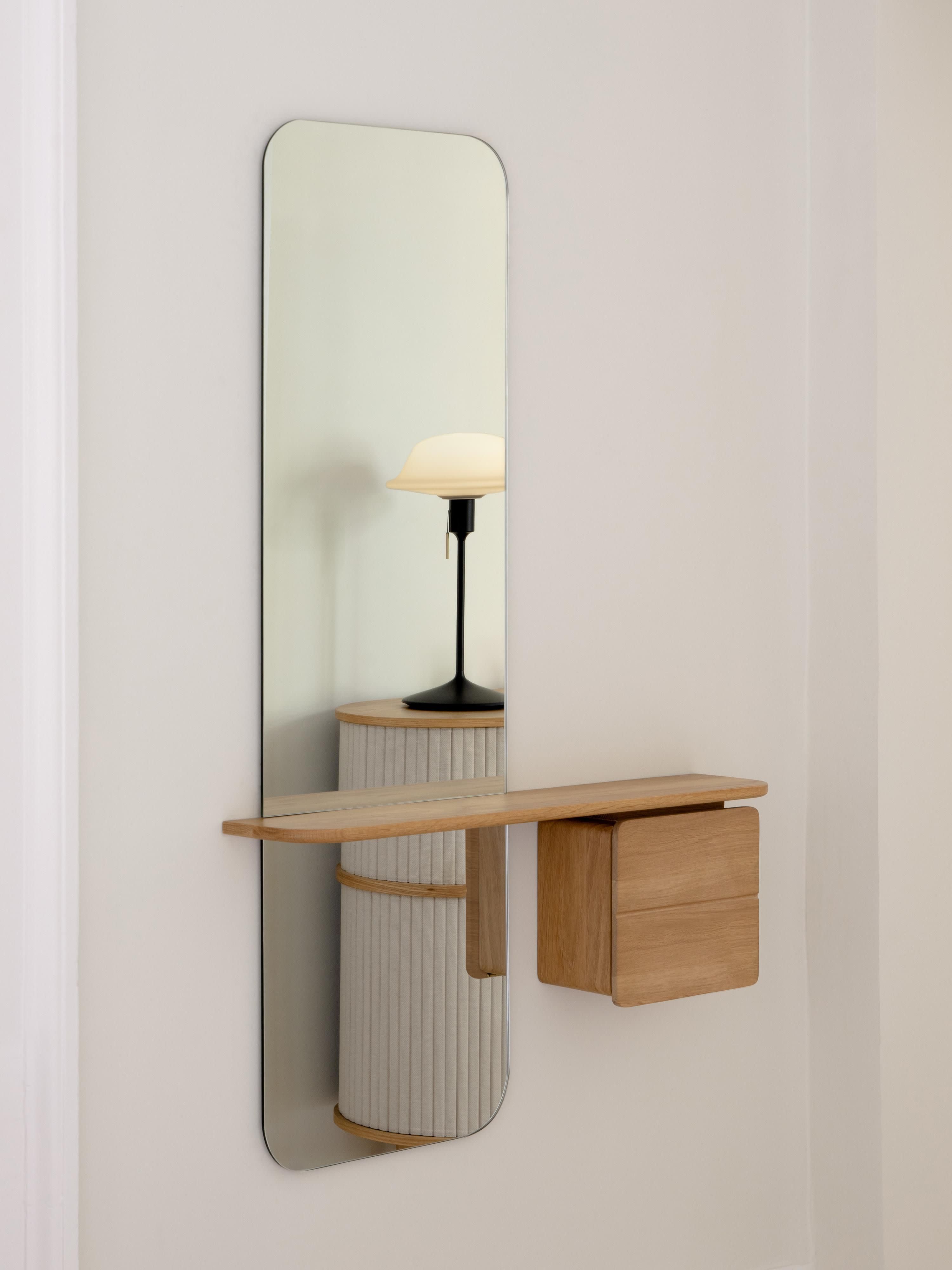 Look Wall Mirror One More with Wooden Shelf