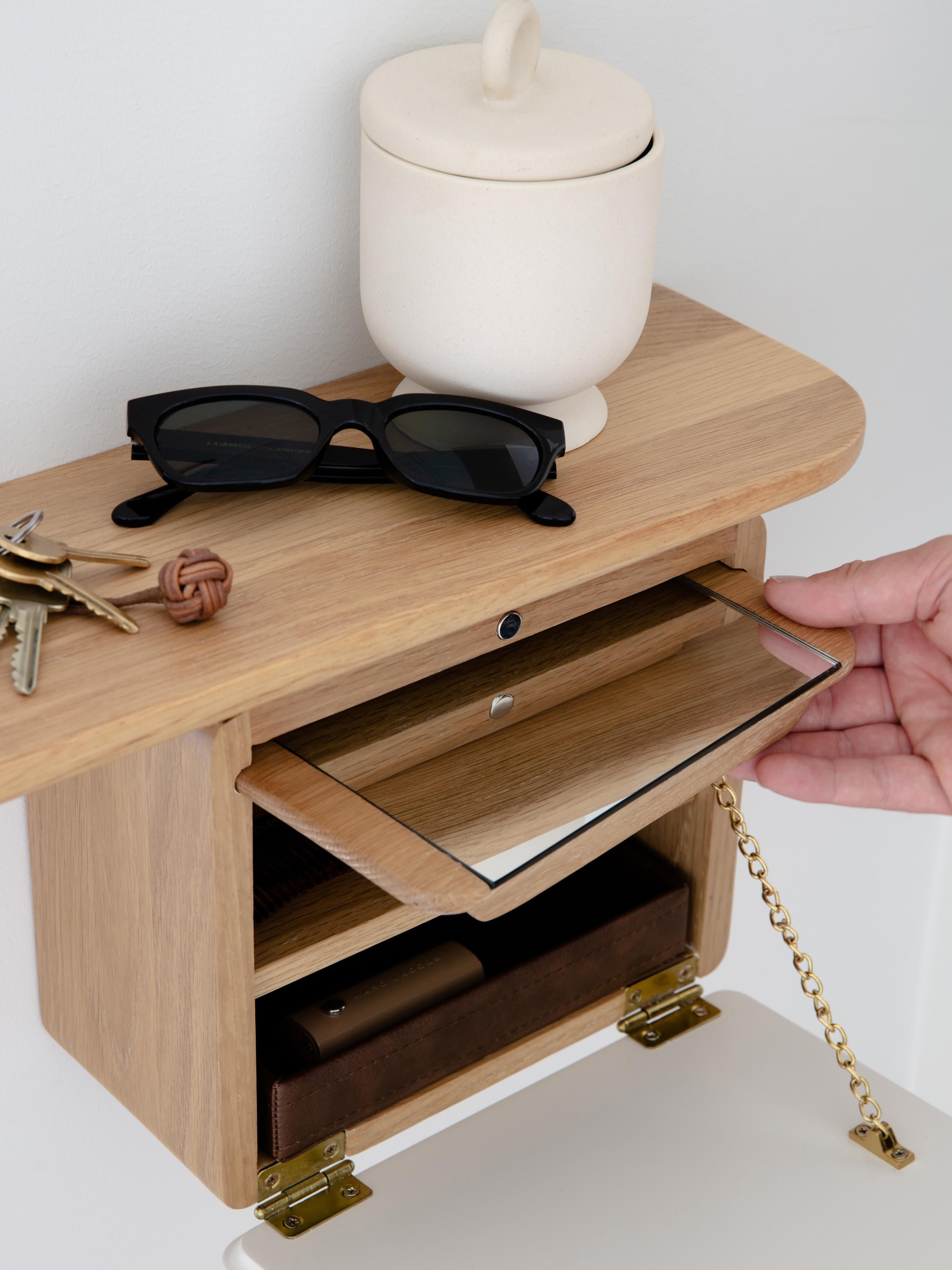 Look Wall Mirror One More with Wooden Shelf