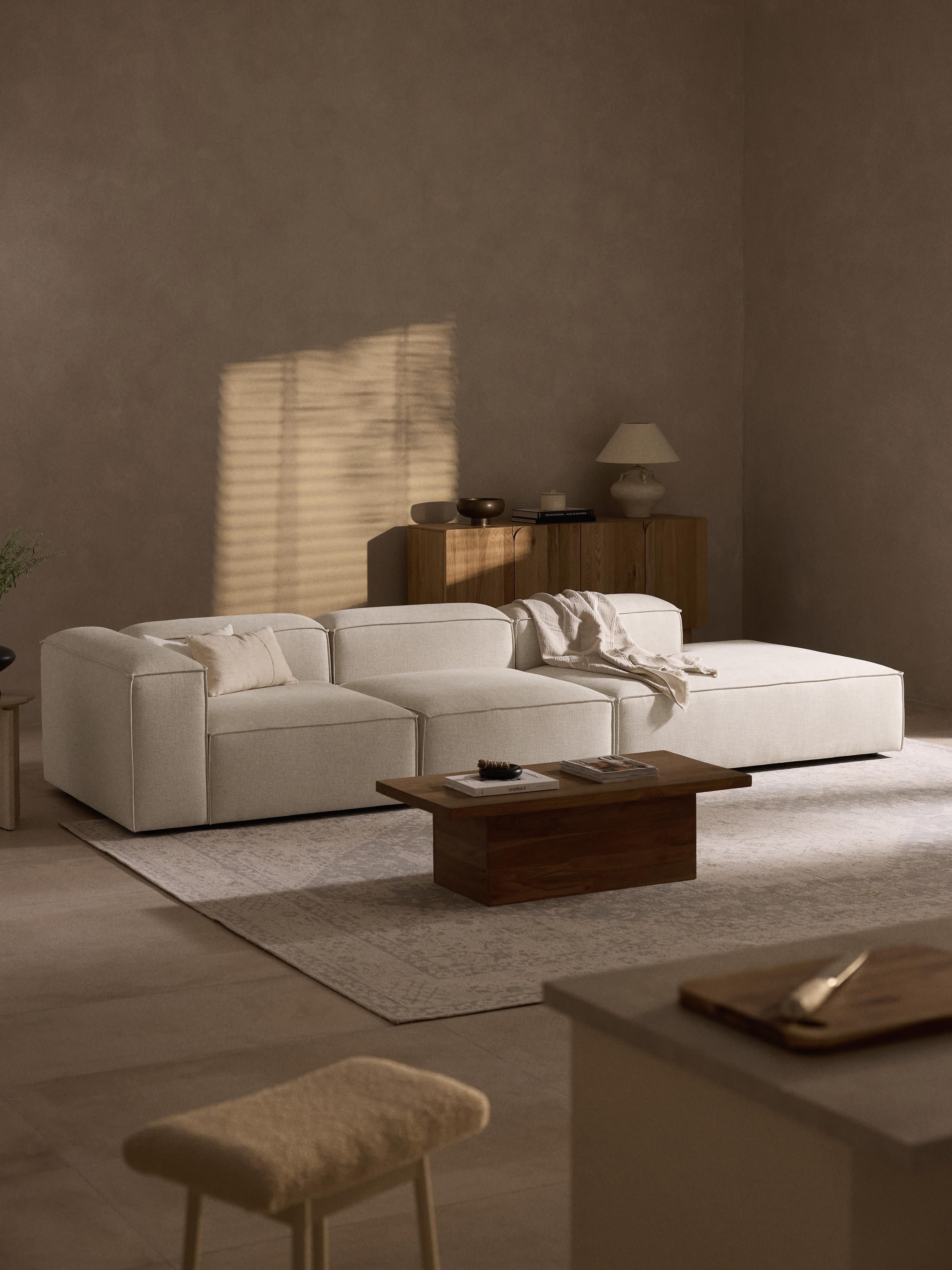 Lennon XL Linen Blend Modular Ottoman
