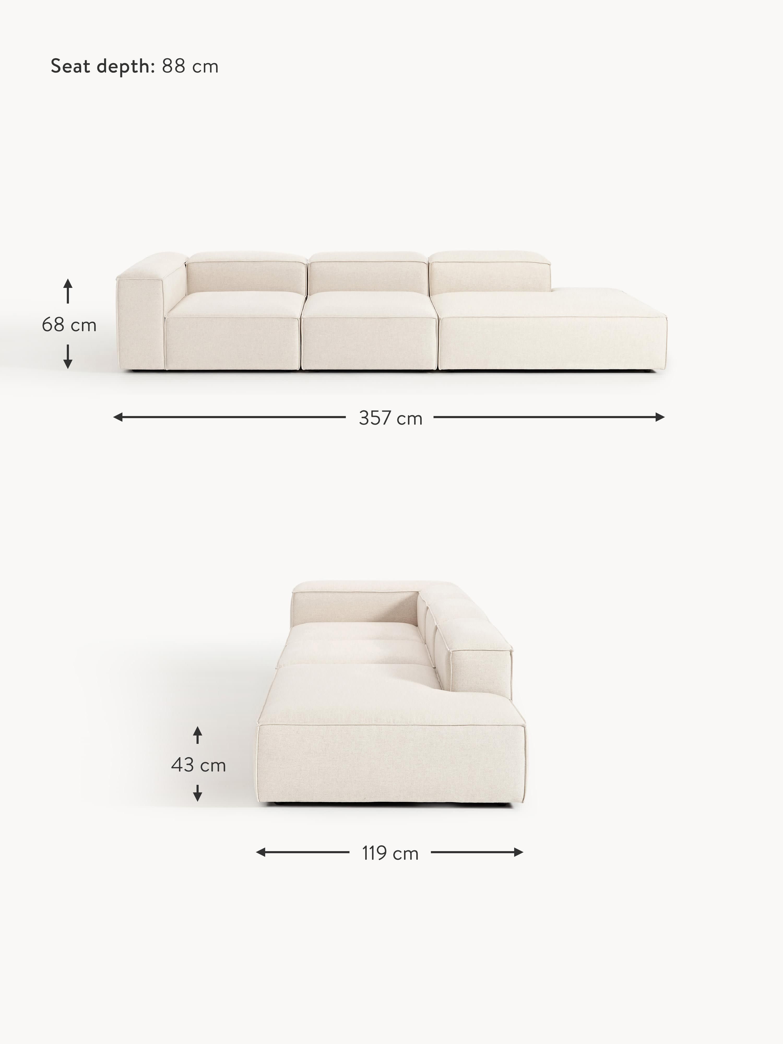 Lennon XL Linen Blend Modular Ottoman