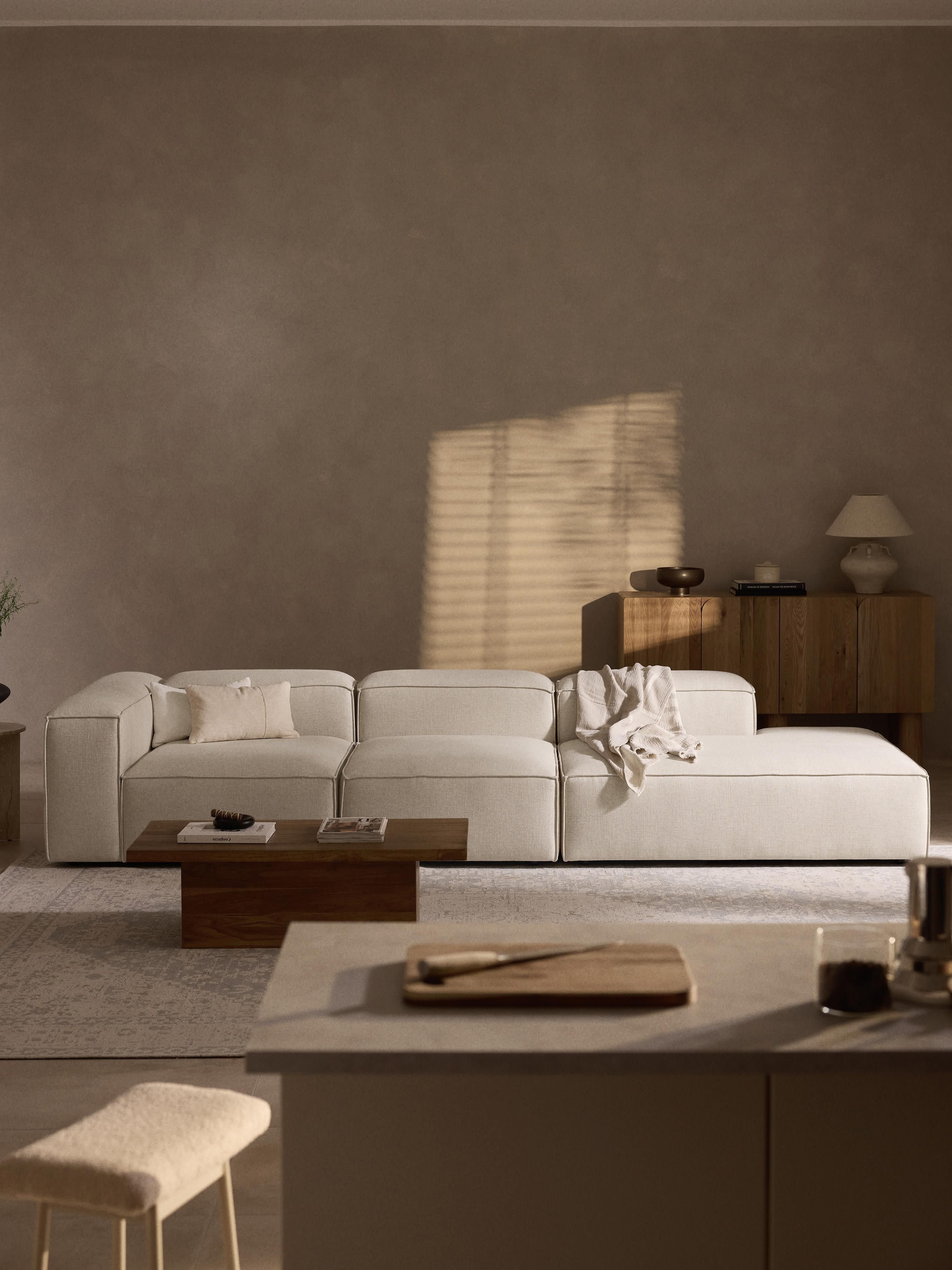 Lennon XL Linen Blend Modular Ottoman