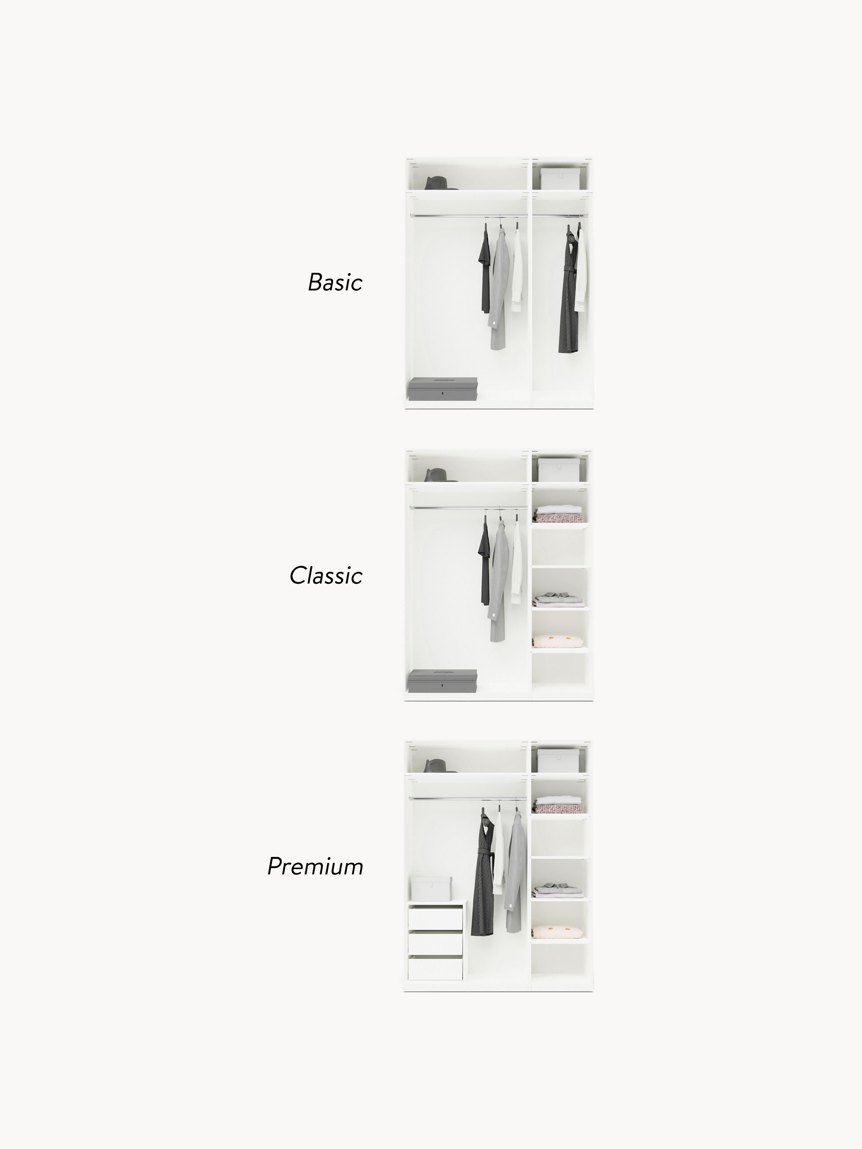 Simone Modular Revolving Door Wardrobe, 150 cm Wide, in various sizes