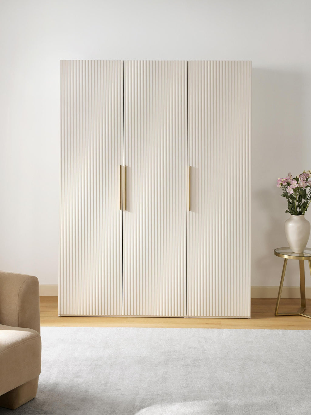 Simone Modular Revolving Door Wardrobe, 150 cm Wide, in various sizes