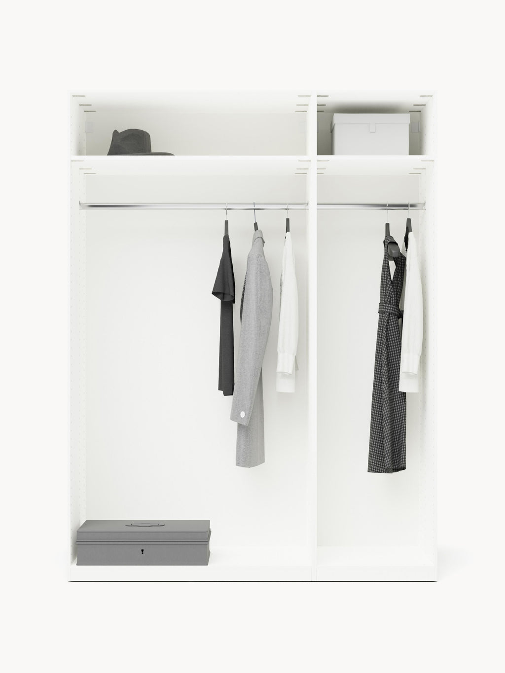 Simone Modular Revolving Door Wardrobe, 150 cm Wide, in various sizes