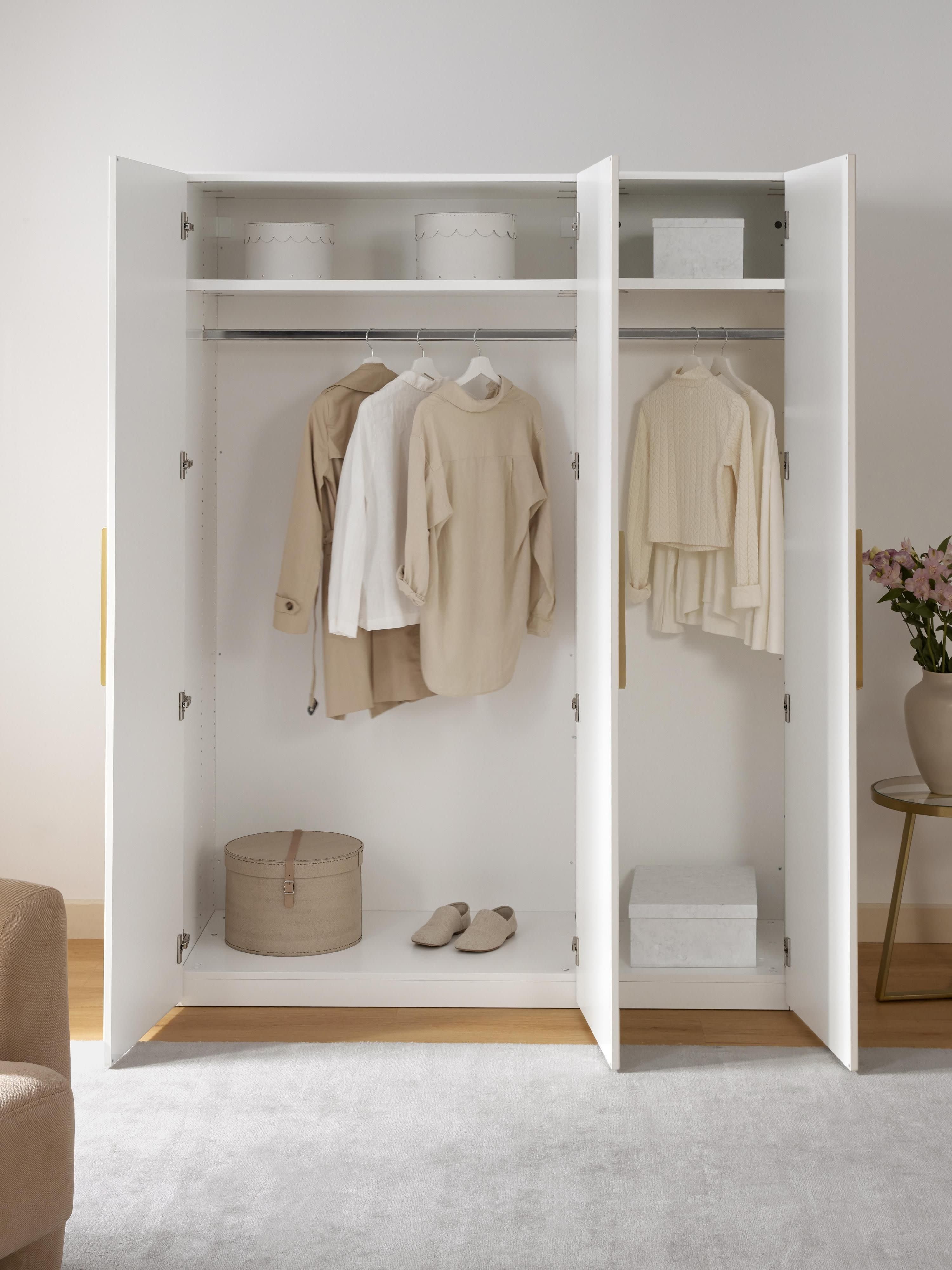 Simone Modular Revolving Door Wardrobe, 150 cm Wide, in various sizes