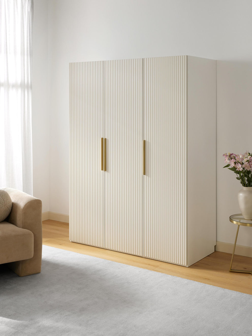 Simone Modular Revolving Door Wardrobe, 150 cm Wide, in various sizes