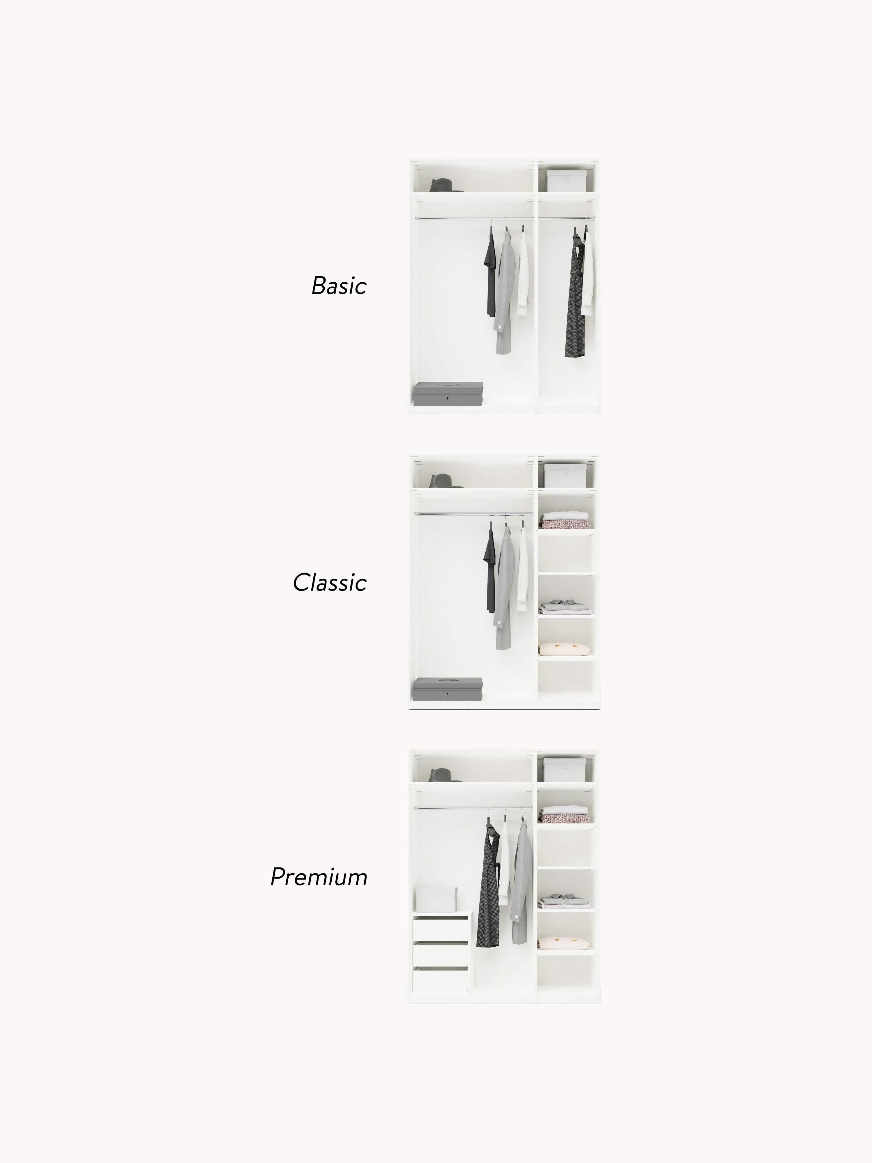 Simone Modular Revolving Door Wardrobe, 150 cm Wide, in various sizes