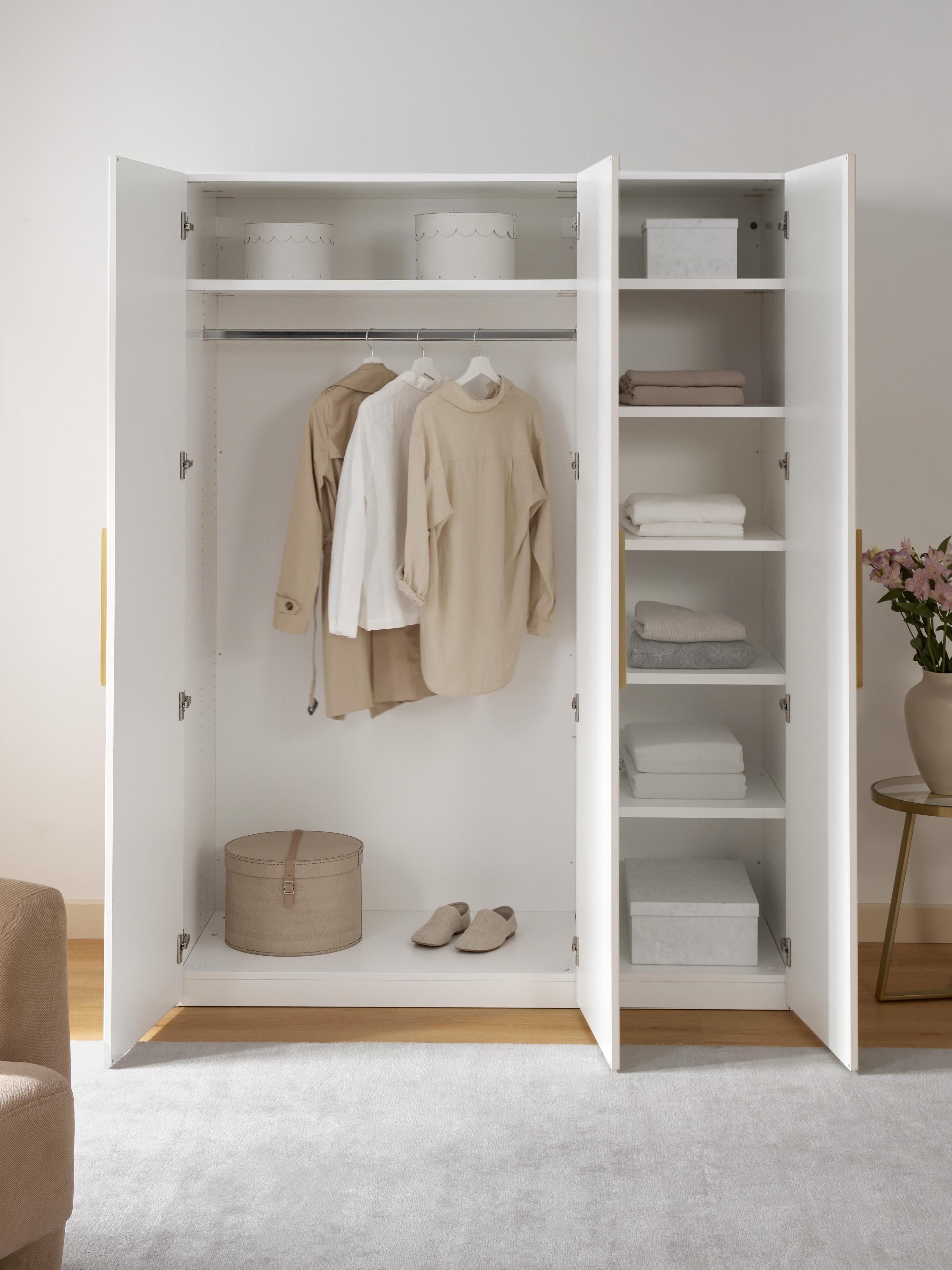 Simone Modular Revolving Door Wardrobe, 150 cm Wide, in various sizes
