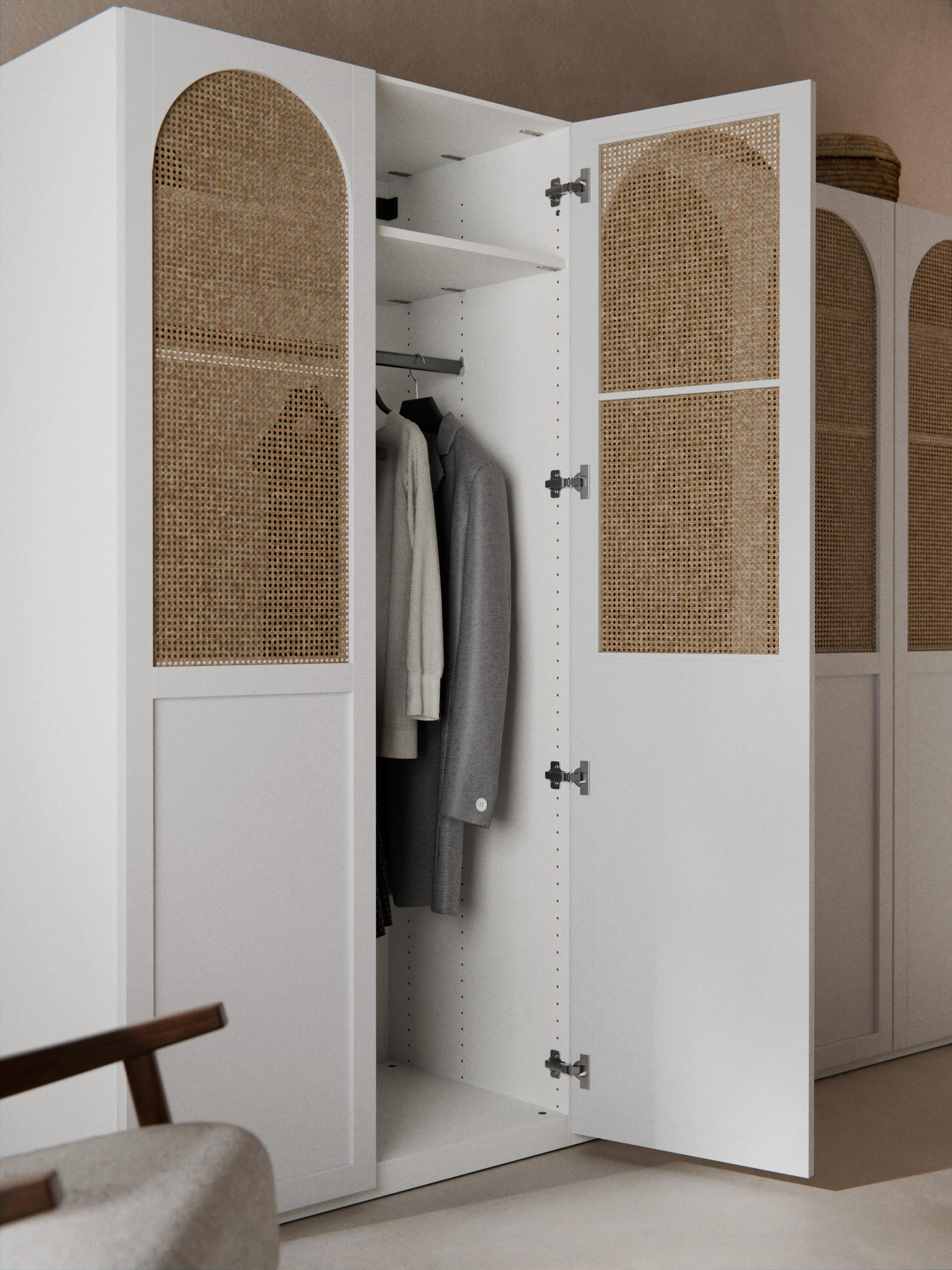 Jeanne Modular Hinged Door Wardrobe, 300 cm Wide, in various sizes