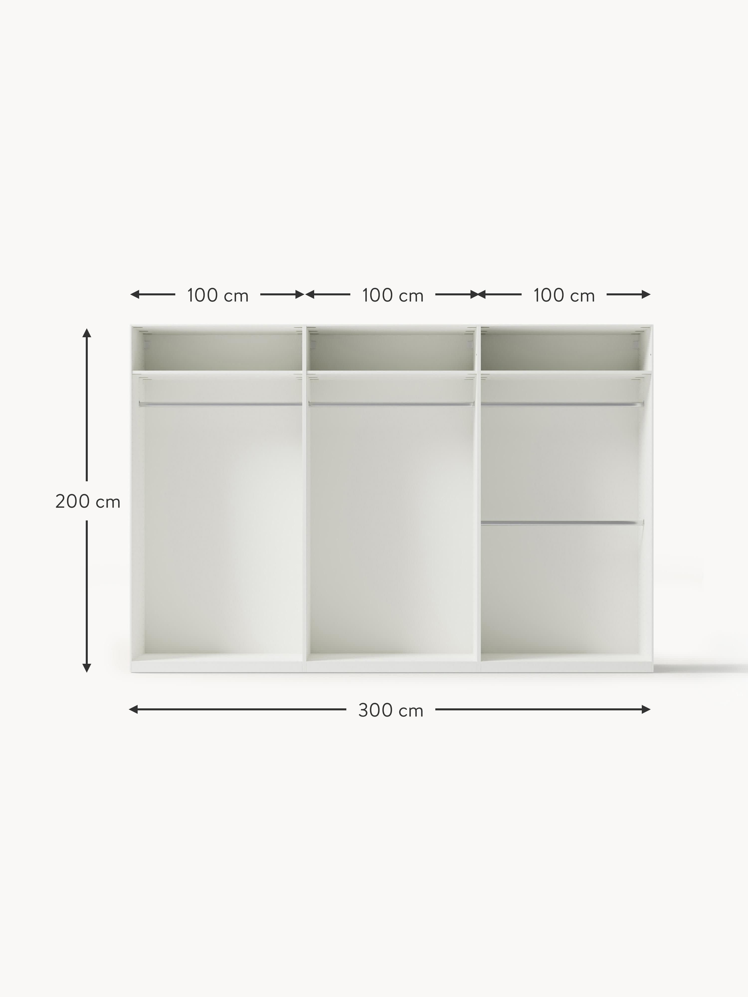 Jeanne Modular Hinged Door Wardrobe, 300 cm Wide, in various sizes