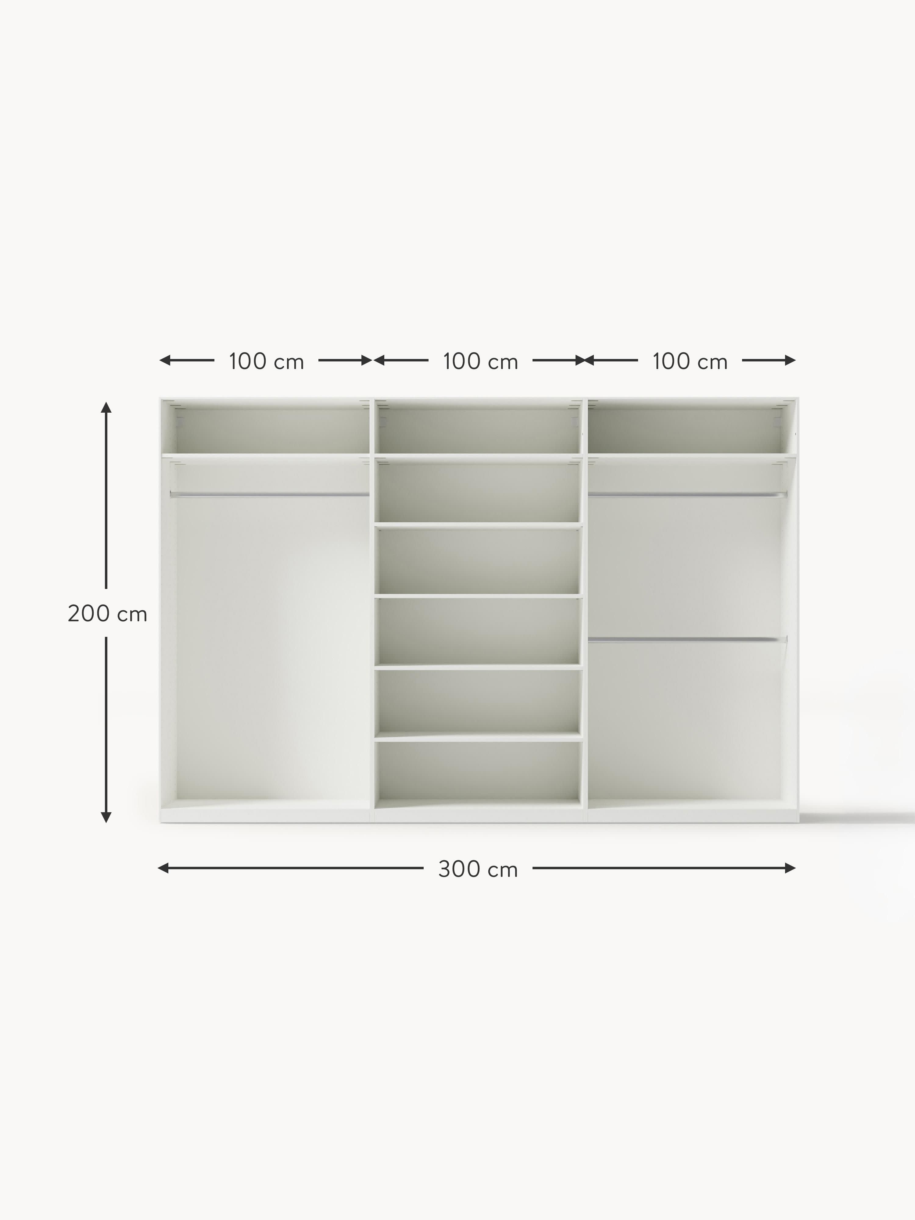Jeanne Modular Hinged Door Wardrobe, 300 cm Wide, in various sizes