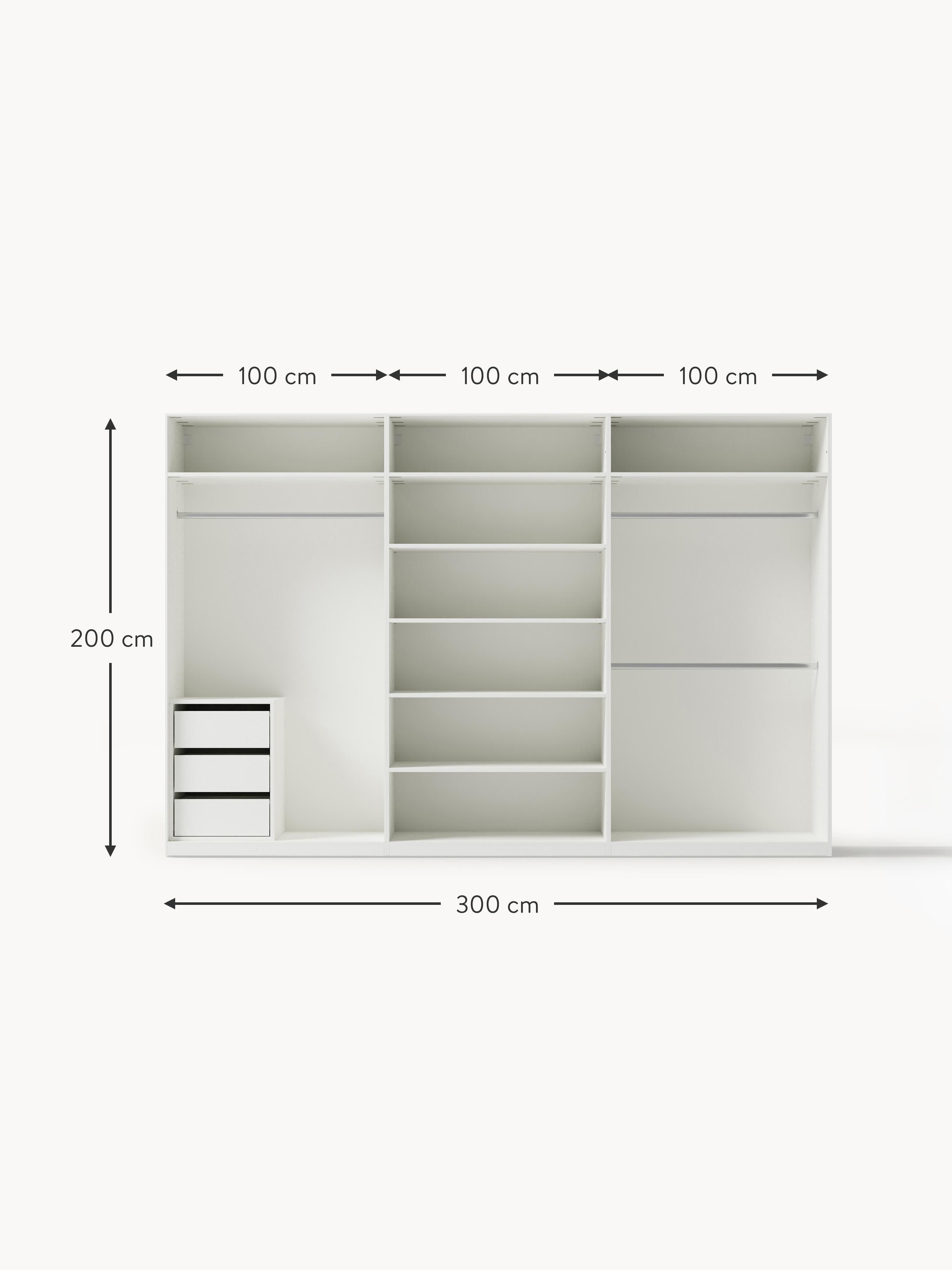 Jeanne Modular Hinged Door Wardrobe, 300 cm Wide, in various sizes