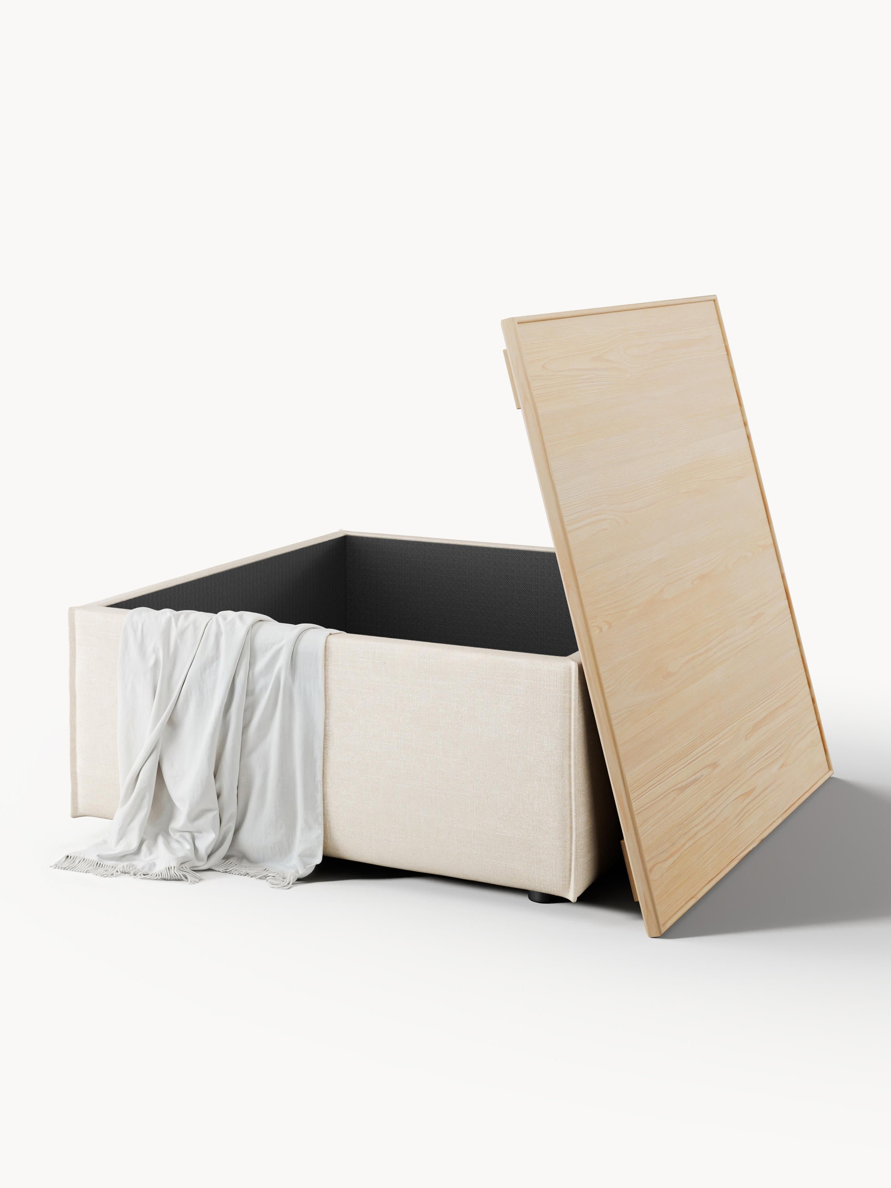 Lennon Linen Blend Ottoman with Storage