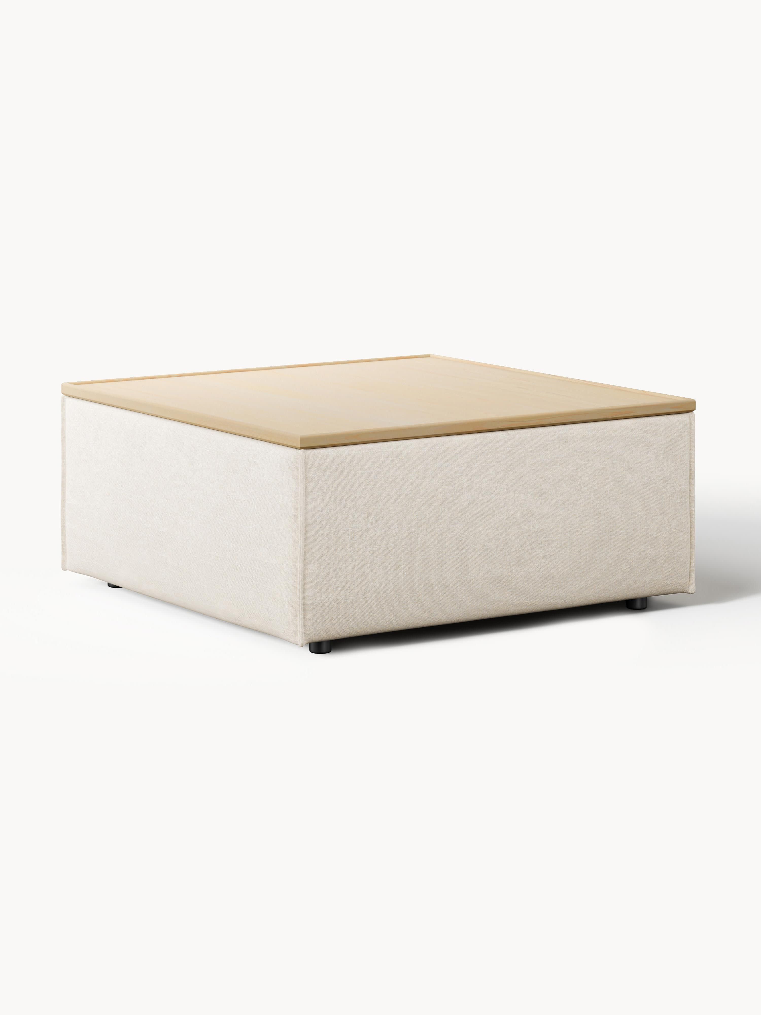 Lennon Linen Blend Ottoman with Storage