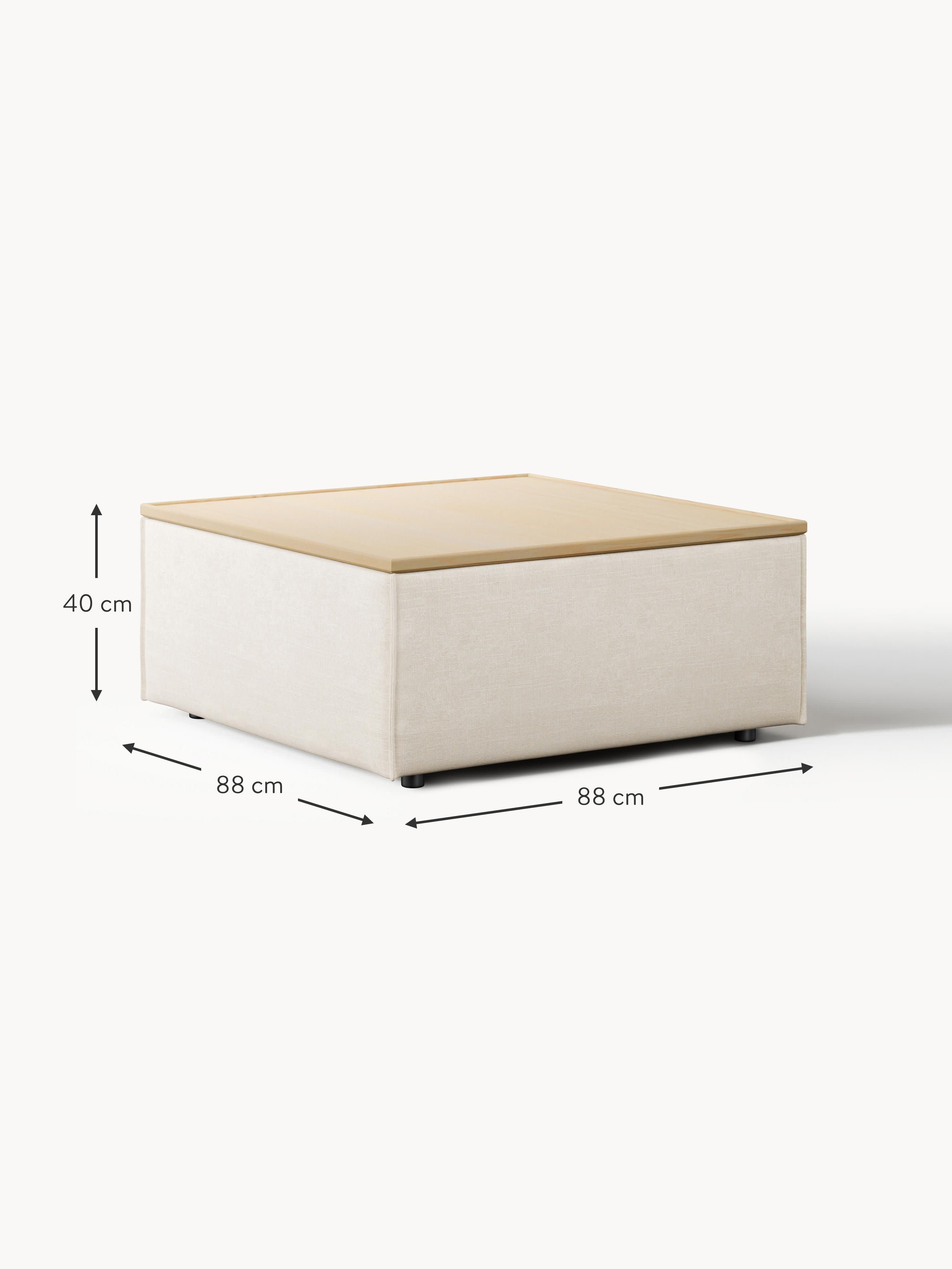 Lennon Linen Blend Ottoman with Storage