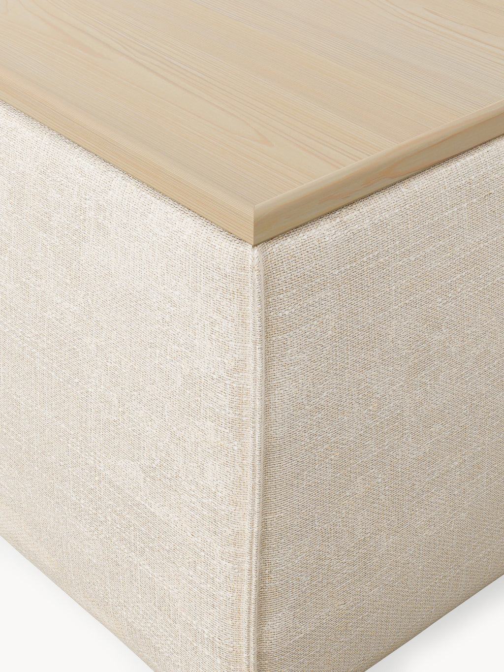 Lennon Linen Blend Ottoman with Storage