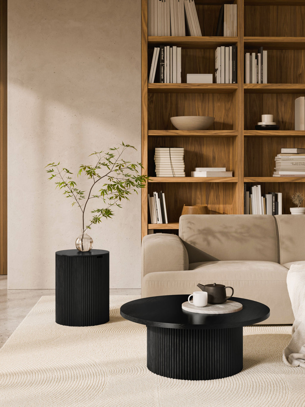 Nele Round Wooden Coffee Table