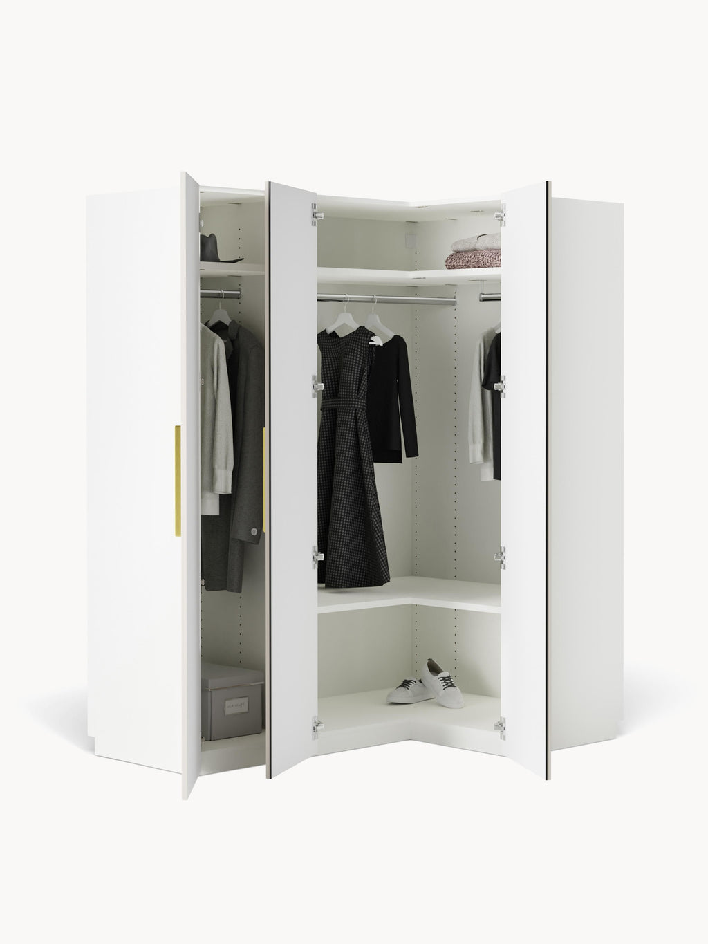 Simone Modular Corner Wardrobe, 165 cm Wide, in various sizes