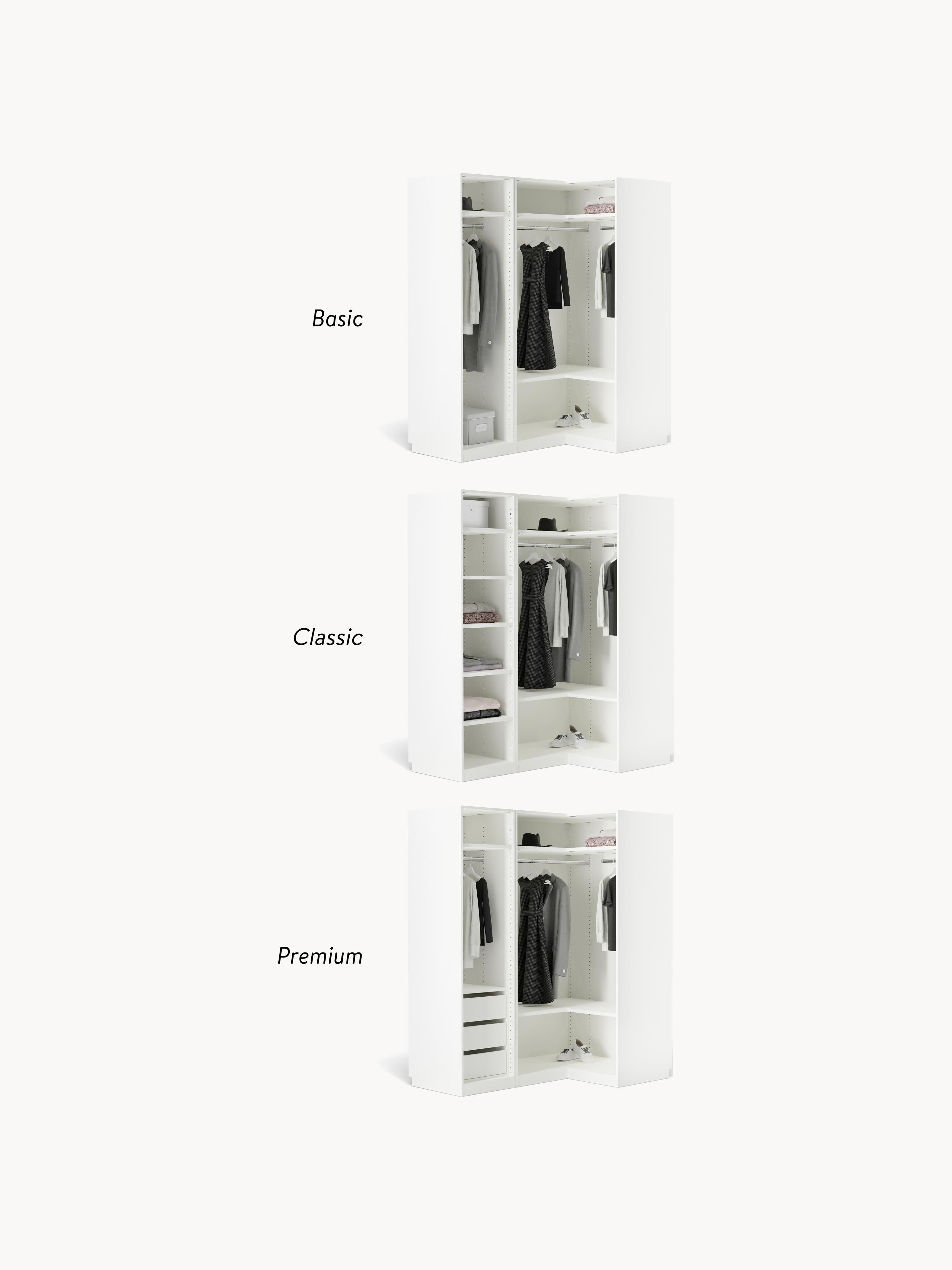 Simone Modular Corner Wardrobe, 165 cm Wide, in various sizes