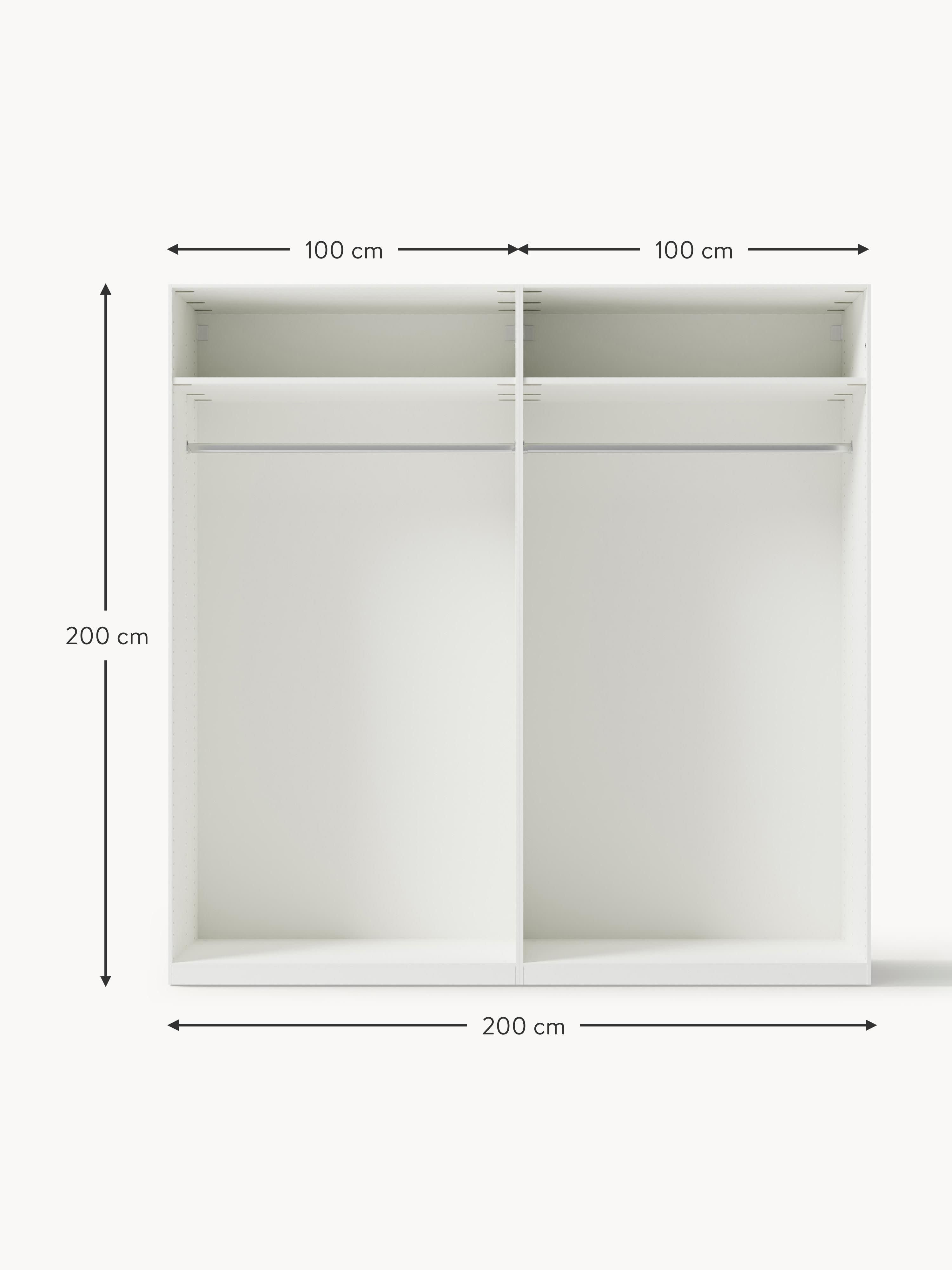 Jeanne Modular Hinged Door Wardrobe, 200 cm Wide, in various sizes