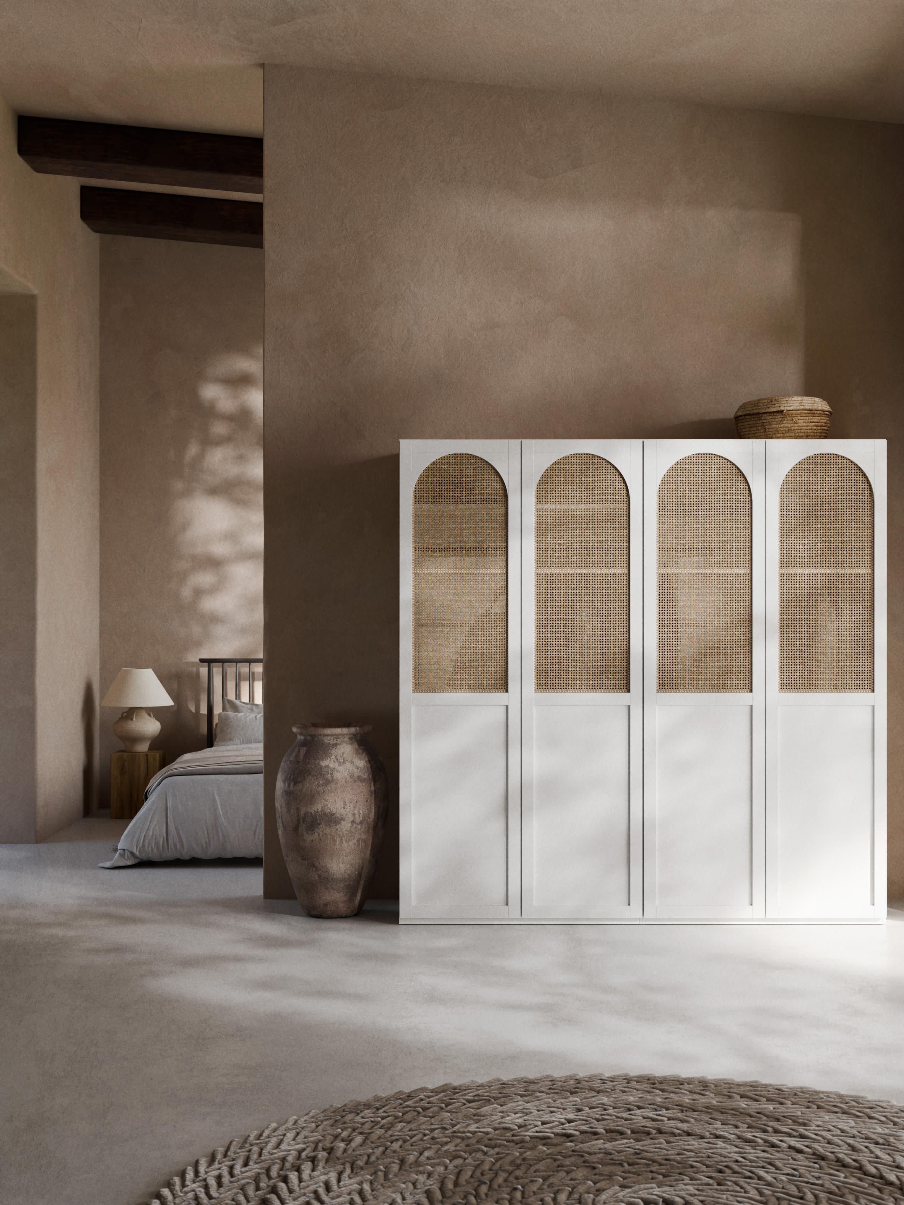 Jeanne Modular Hinged Door Wardrobe, 200 cm Wide, in various sizes