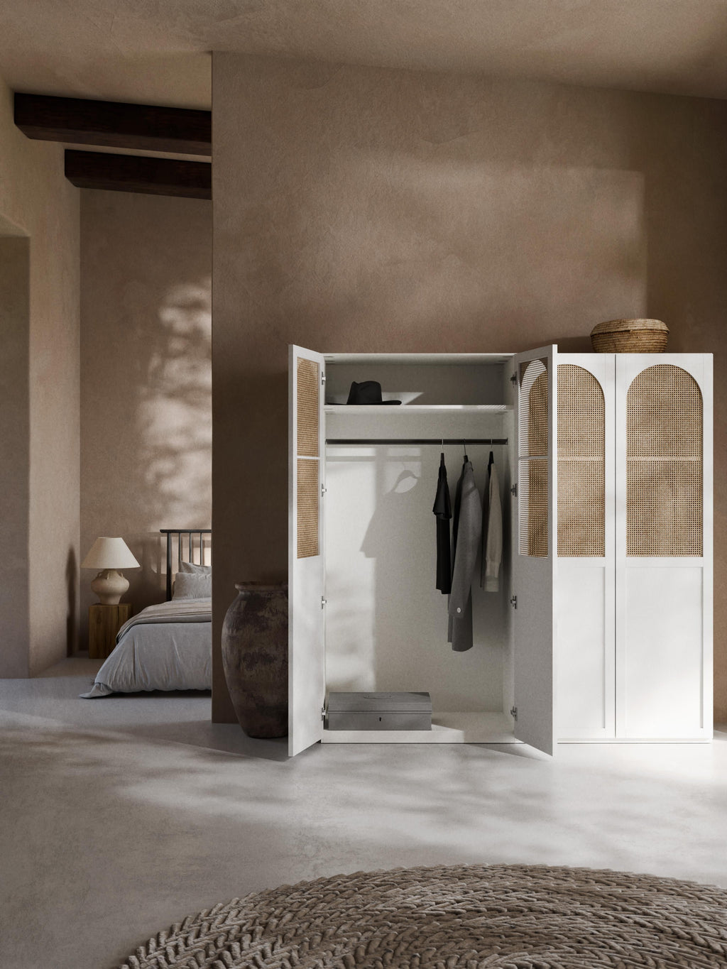 Jeanne Modular Hinged Door Wardrobe, 200 cm Wide, in various sizes