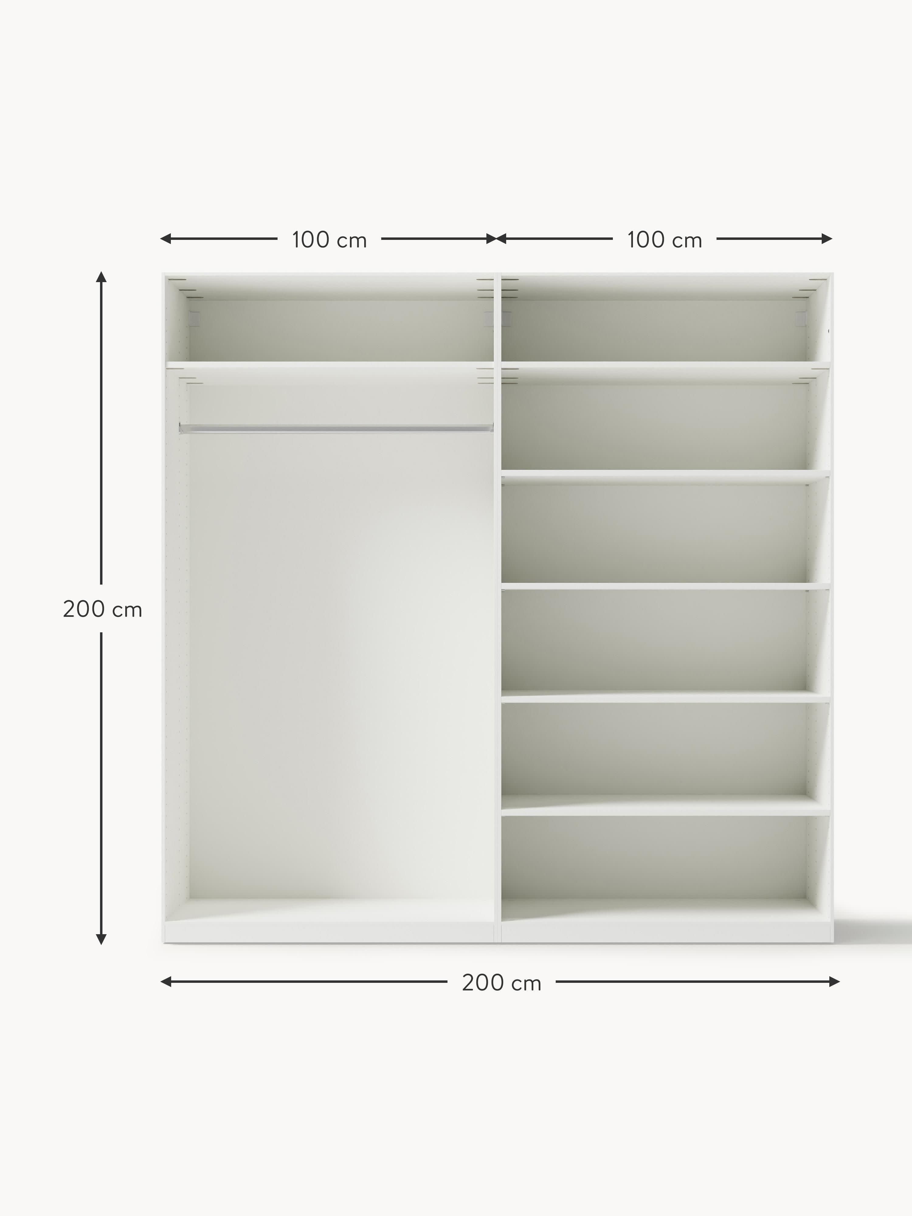 Jeanne Modular Hinged Door Wardrobe, 200 cm Wide, in various sizes