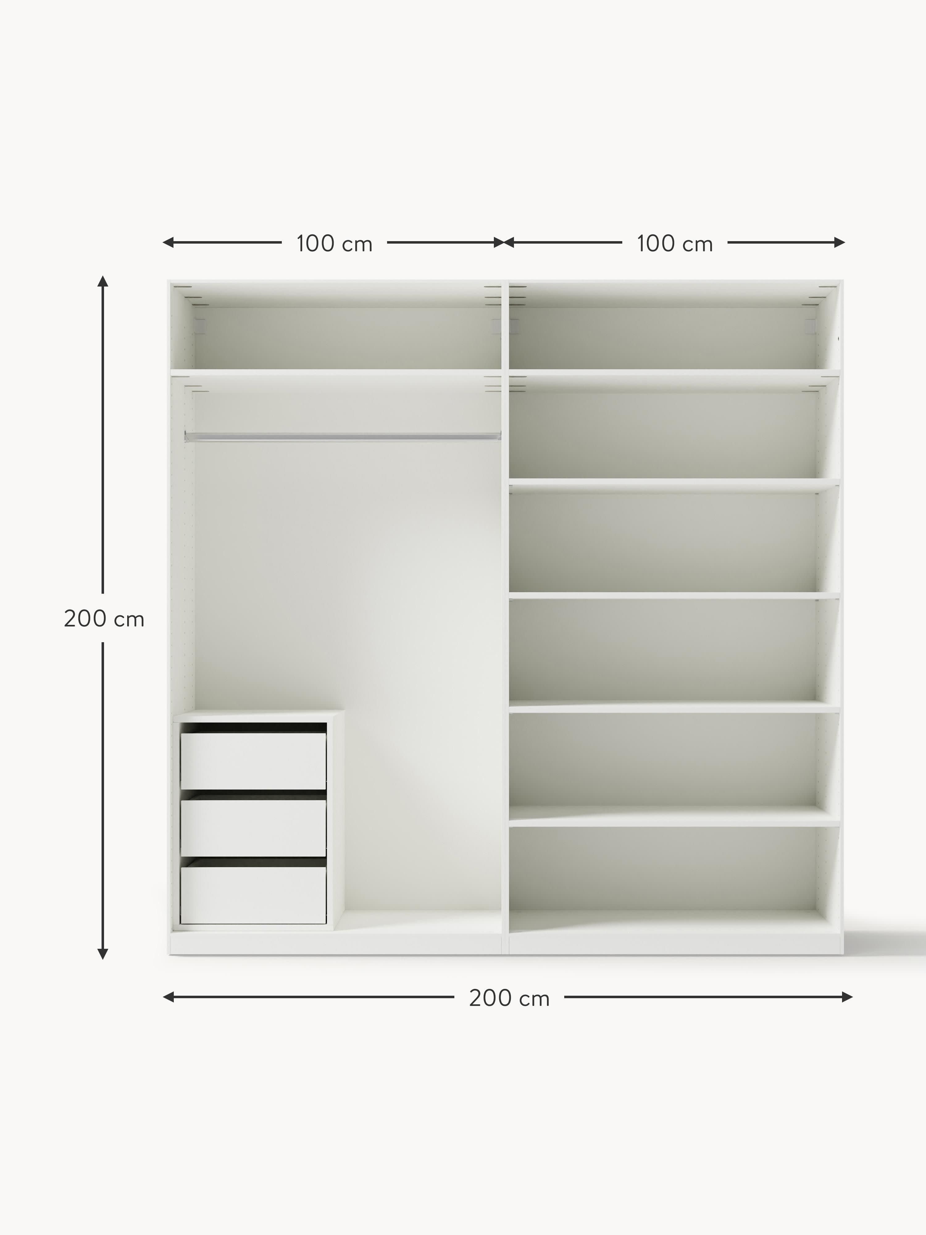 Jeanne Modular Hinged Door Wardrobe, 200 cm Wide, in various sizes