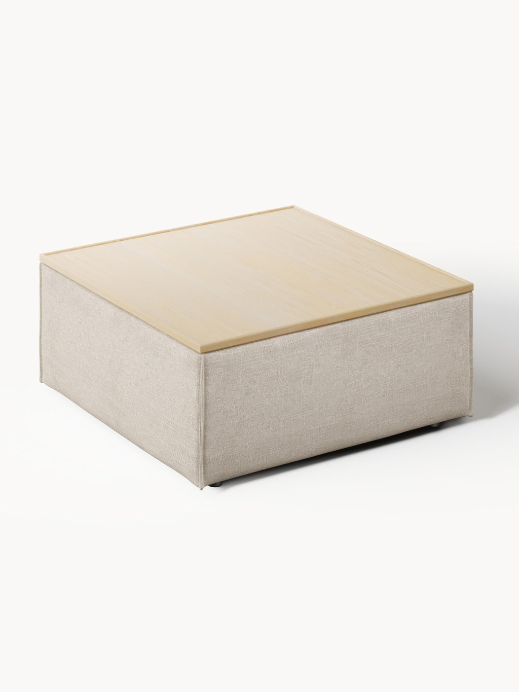 Lennon Linen Blend Ottoman with Storage