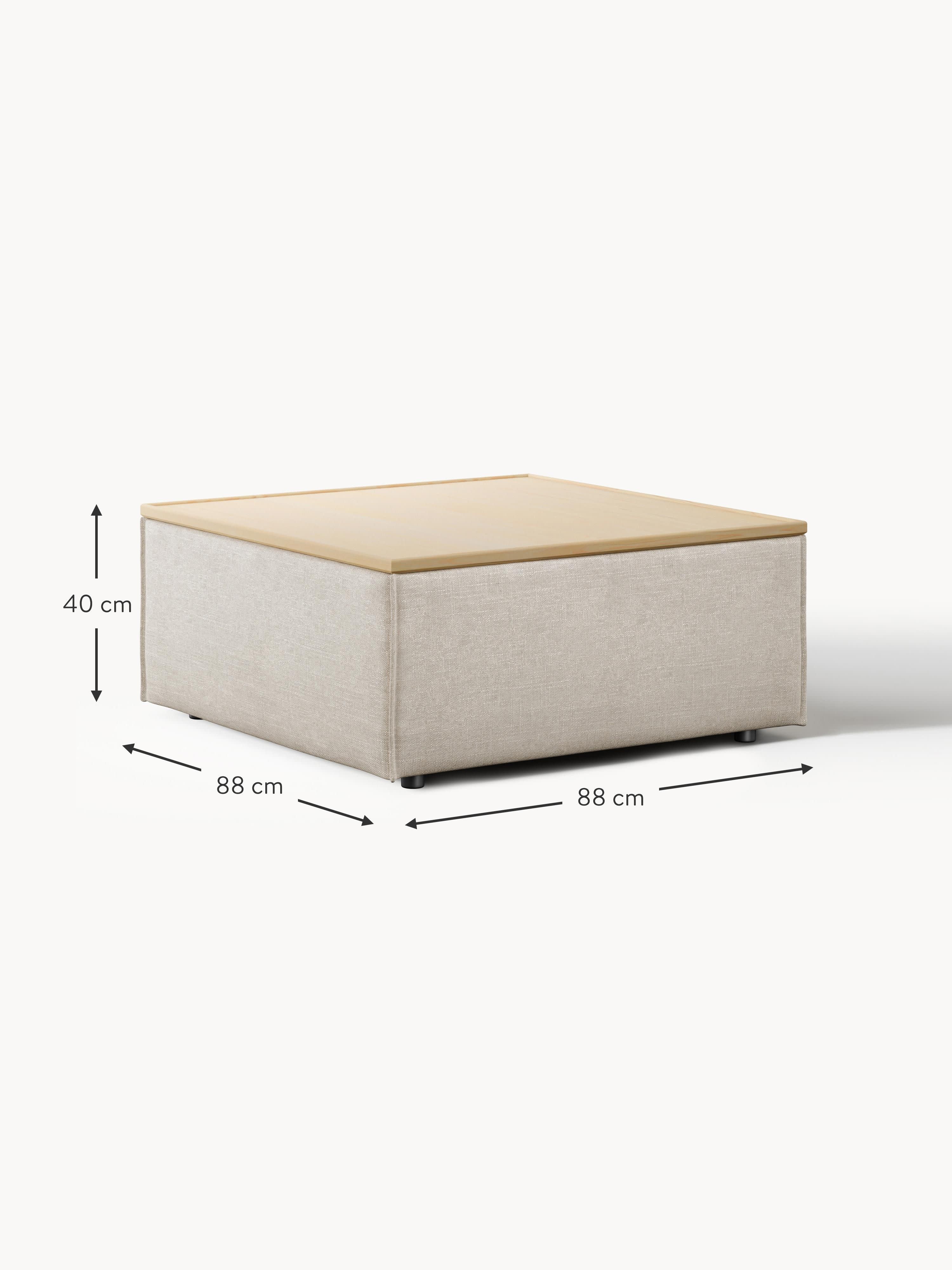 Lennon Linen Blend Ottoman with Storage